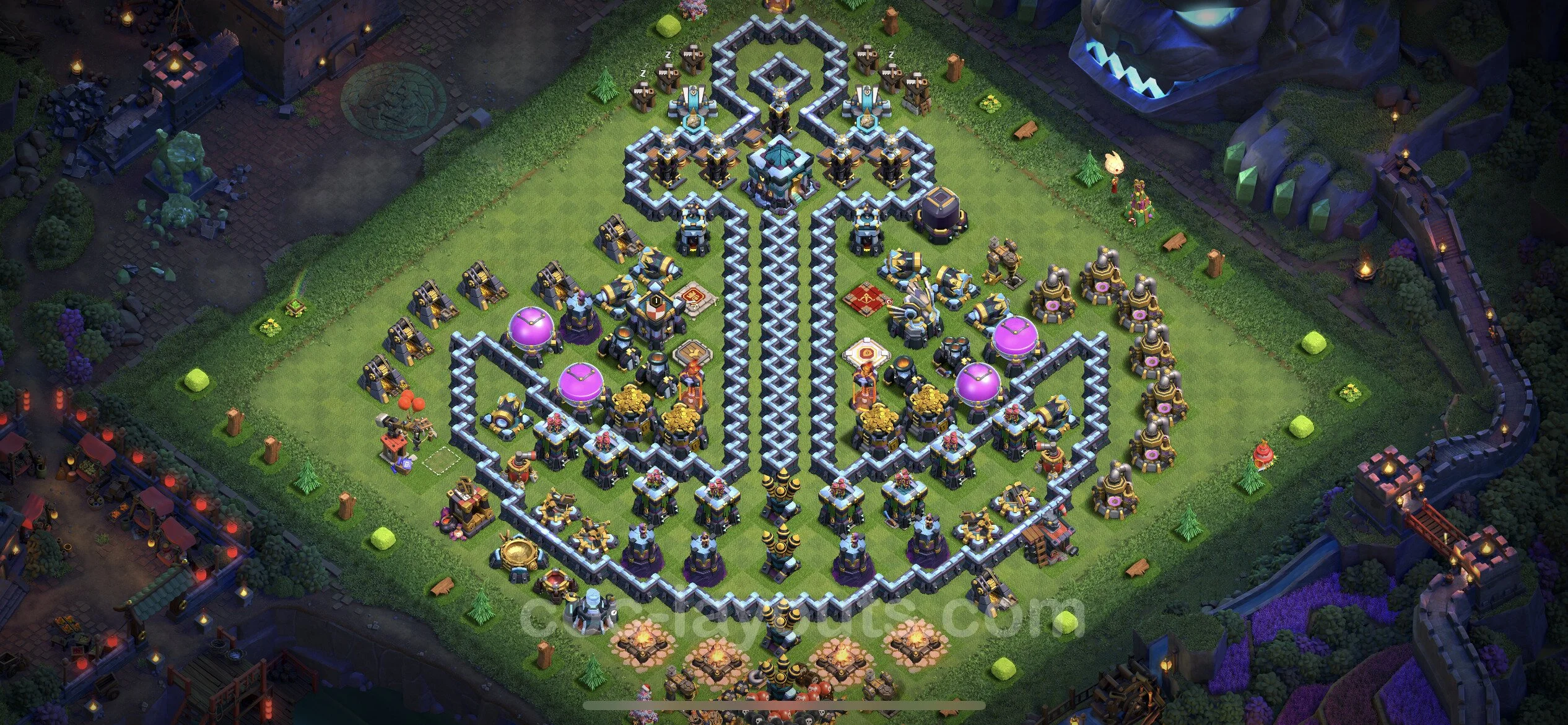 Top Troll Funny Base TH13 with Link - Funny Art Plan - Clash of Clans - (#43) — Развлечения TH13