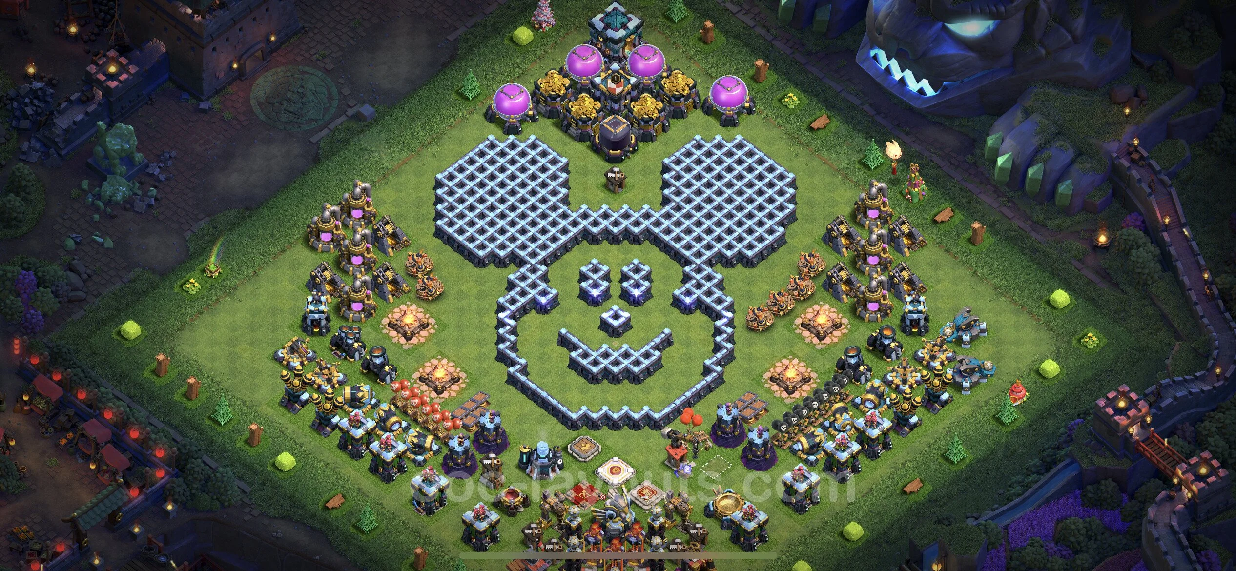 Top Troll Funny Base TH13 with Link - Funny Art Plan - Clash of Clans - (#45) — Fun TH13