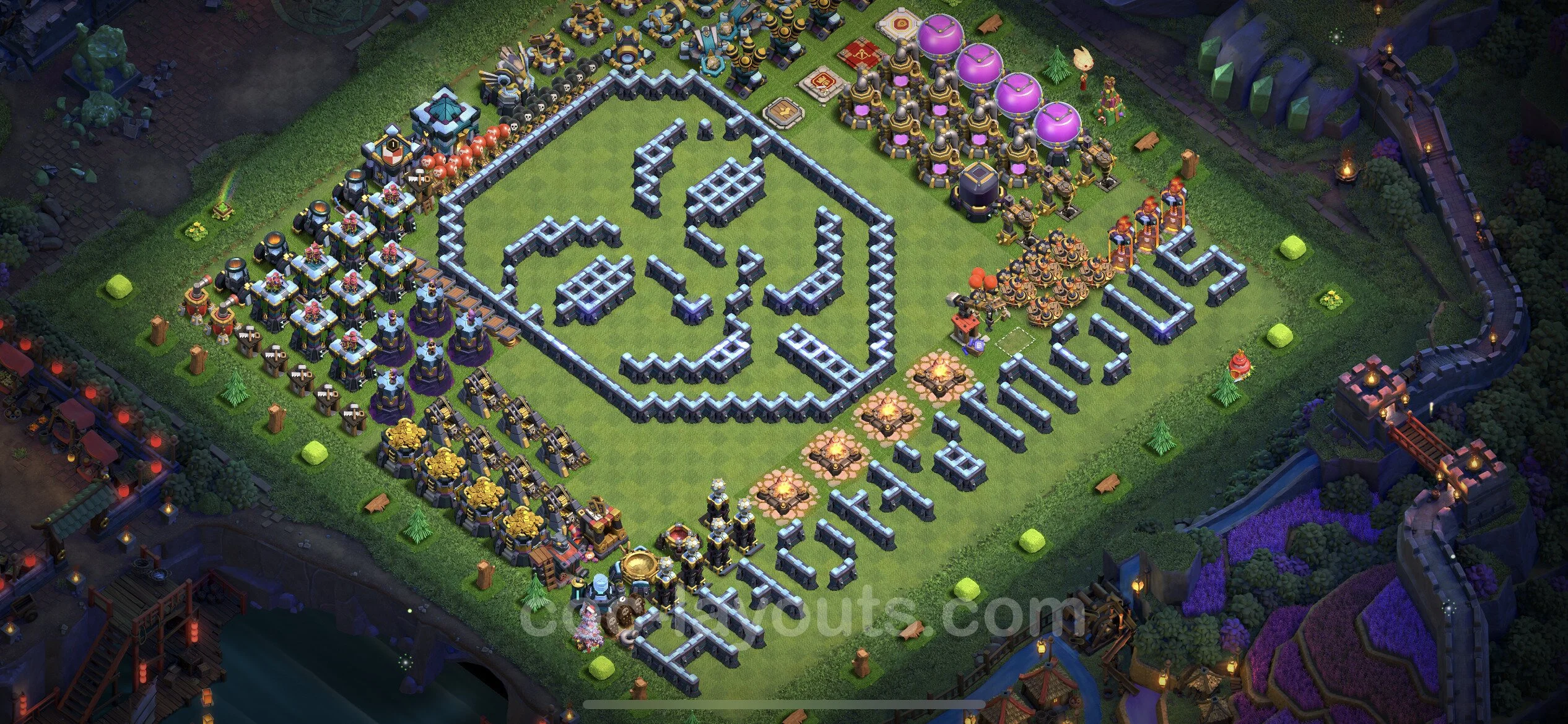 Top Troll Funny Base TH13 with Link - Funny Art Plan - Clash of Clans - (#47) — Развлечения TH13