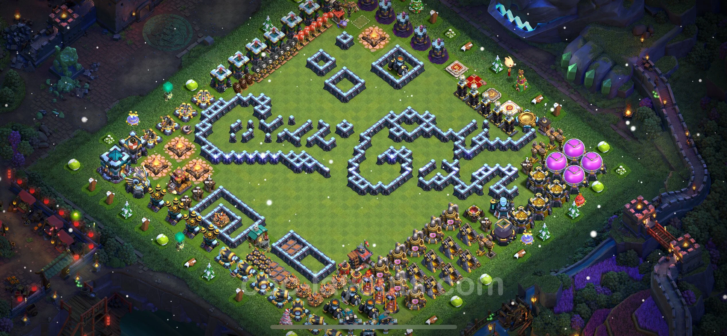 Top Troll Funny Base TH13 with Link - Funny Art Plan - Clash of Clans - (#50) — Fun TH13