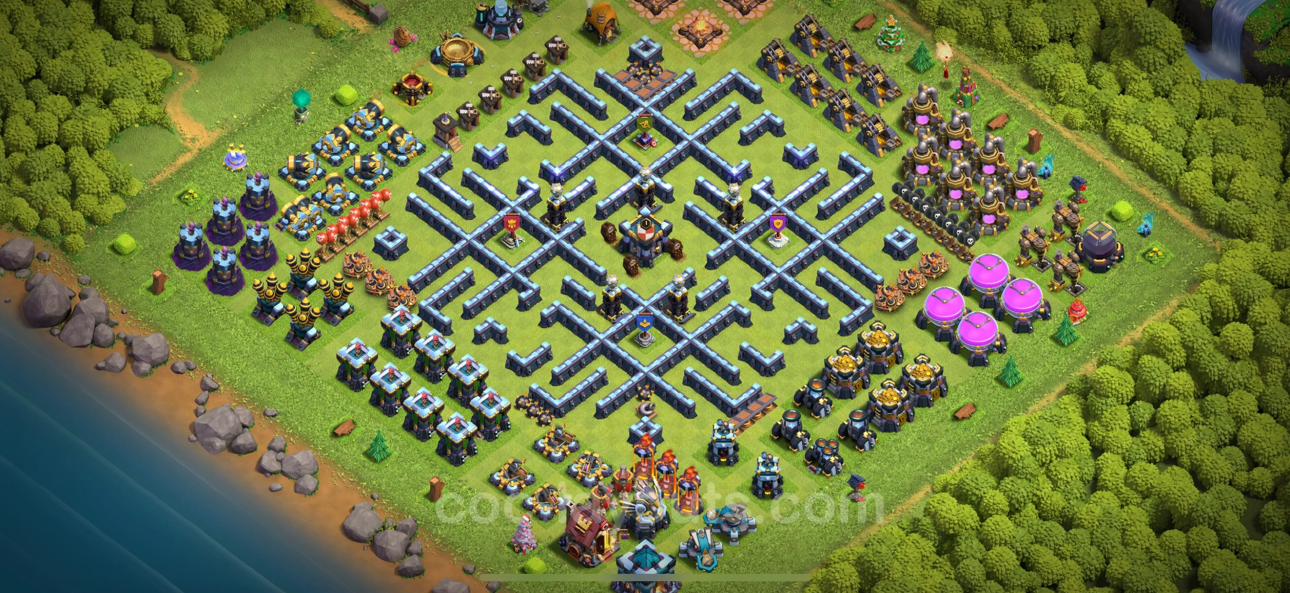 Top Troll Funny Base TH13 with Link - Funny Art Plan - Clash of Clans - (#52) — Plezier TH13