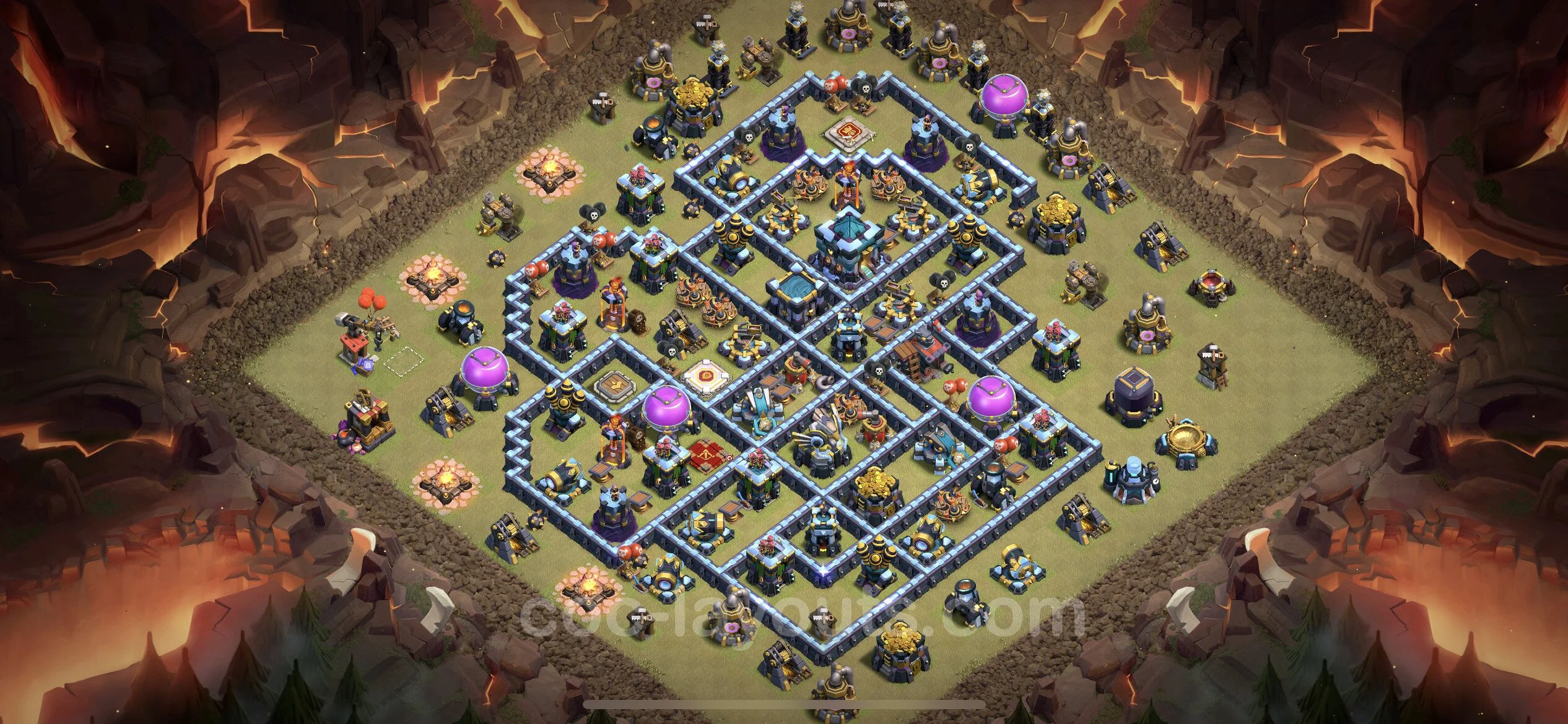Top War Base TH13 with Link, Anti Air / Electro Dragon - Anti 3 Stars CWL Plan - Clash of Clans - (#146) — Oorlog BH13