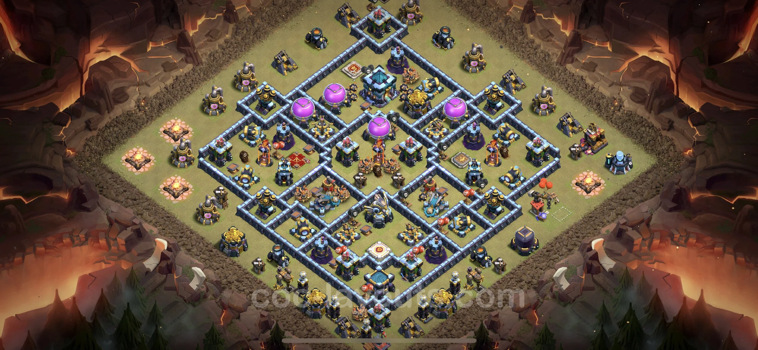 Top War Base TH13 with Link, Anti Everything - CWL Defence Plan - Clash of Clans - (#151) — Guerra BH13