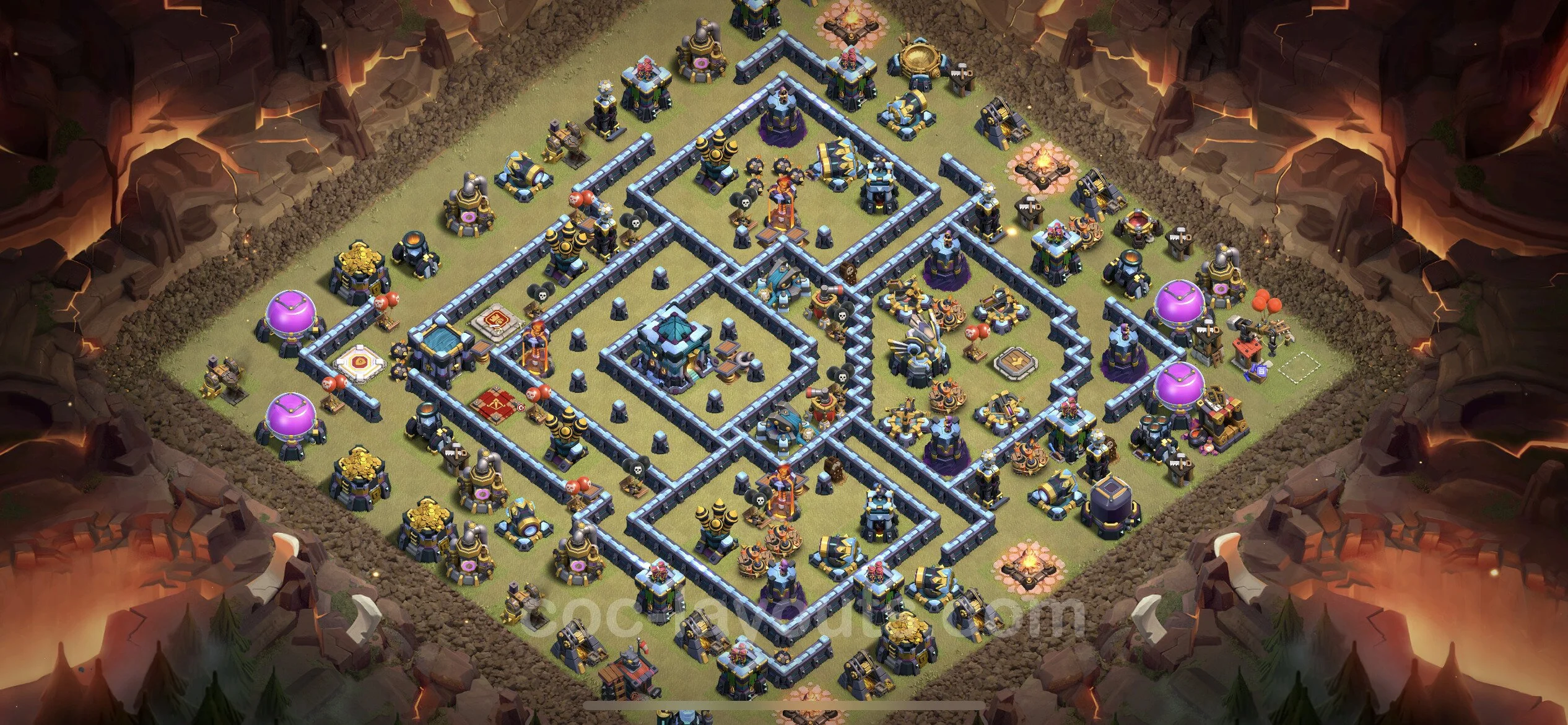 Top War Base TH13 with Link, Anti Everything - Anti 3 Stars CWL Plan - Clash of Clans - (#152) — Perang BH13