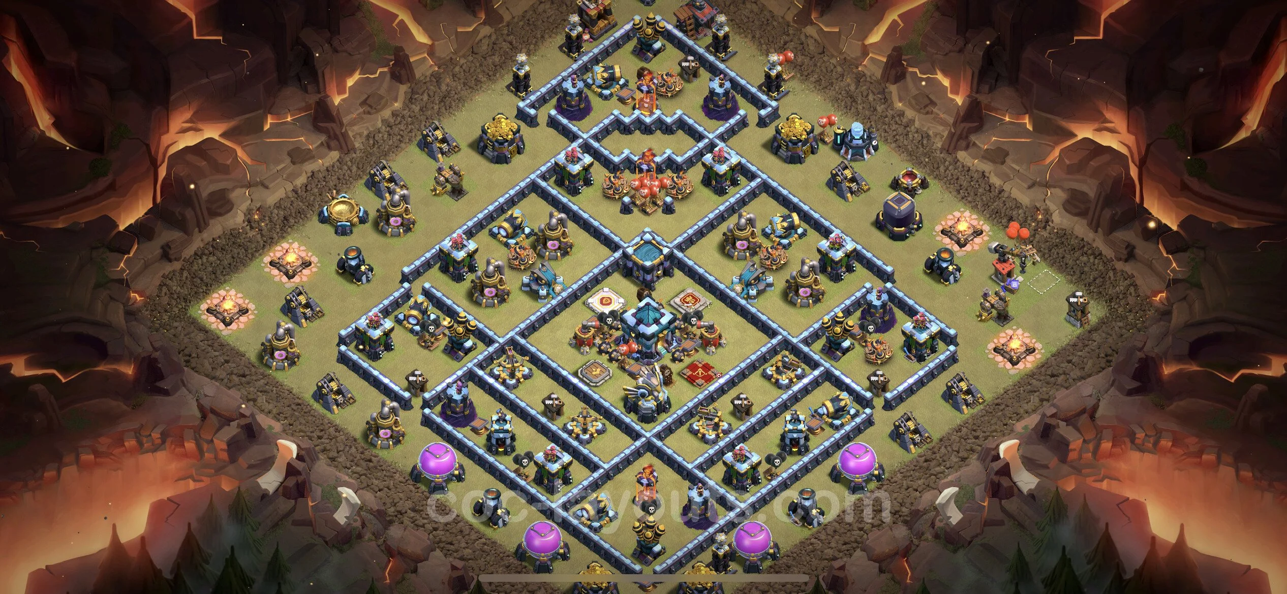Top War Base TH13 with Link, Anti Everything - Anti 2 Stars CWL Plan - Clash of Clans - (#161) — Guerra BH13