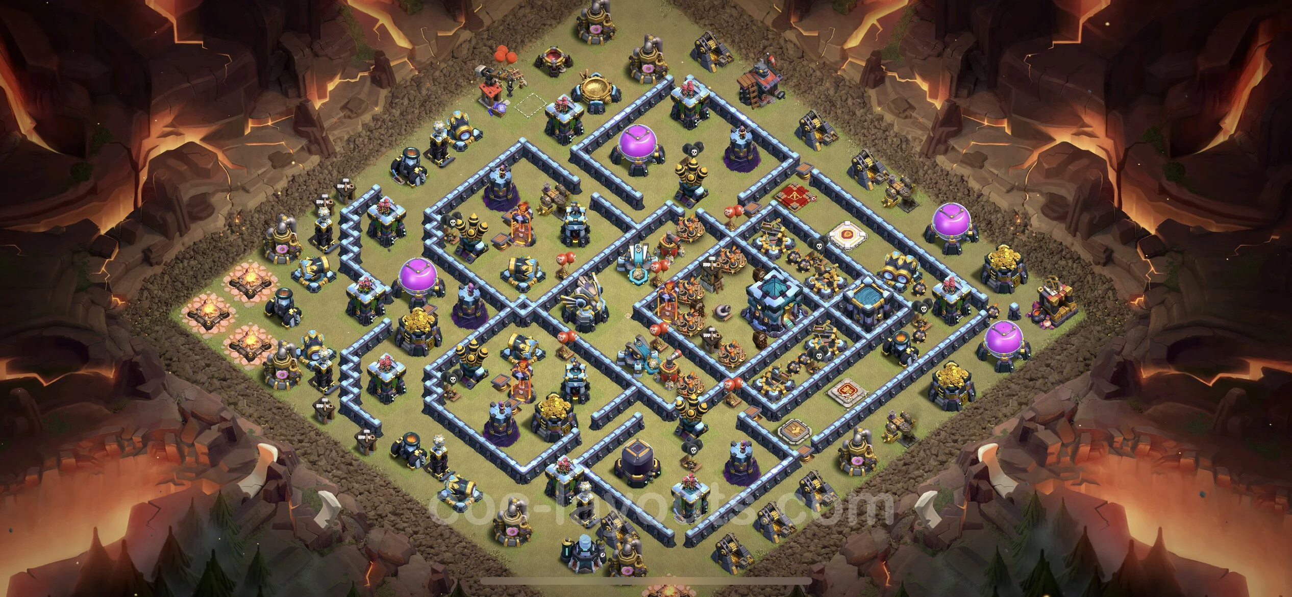 Top War Base TH13 with Link, Anti Air / Electro Dragon - Anti 3 Stars CWL Plan - Clash of Clans - (#164) — ウォー BH13