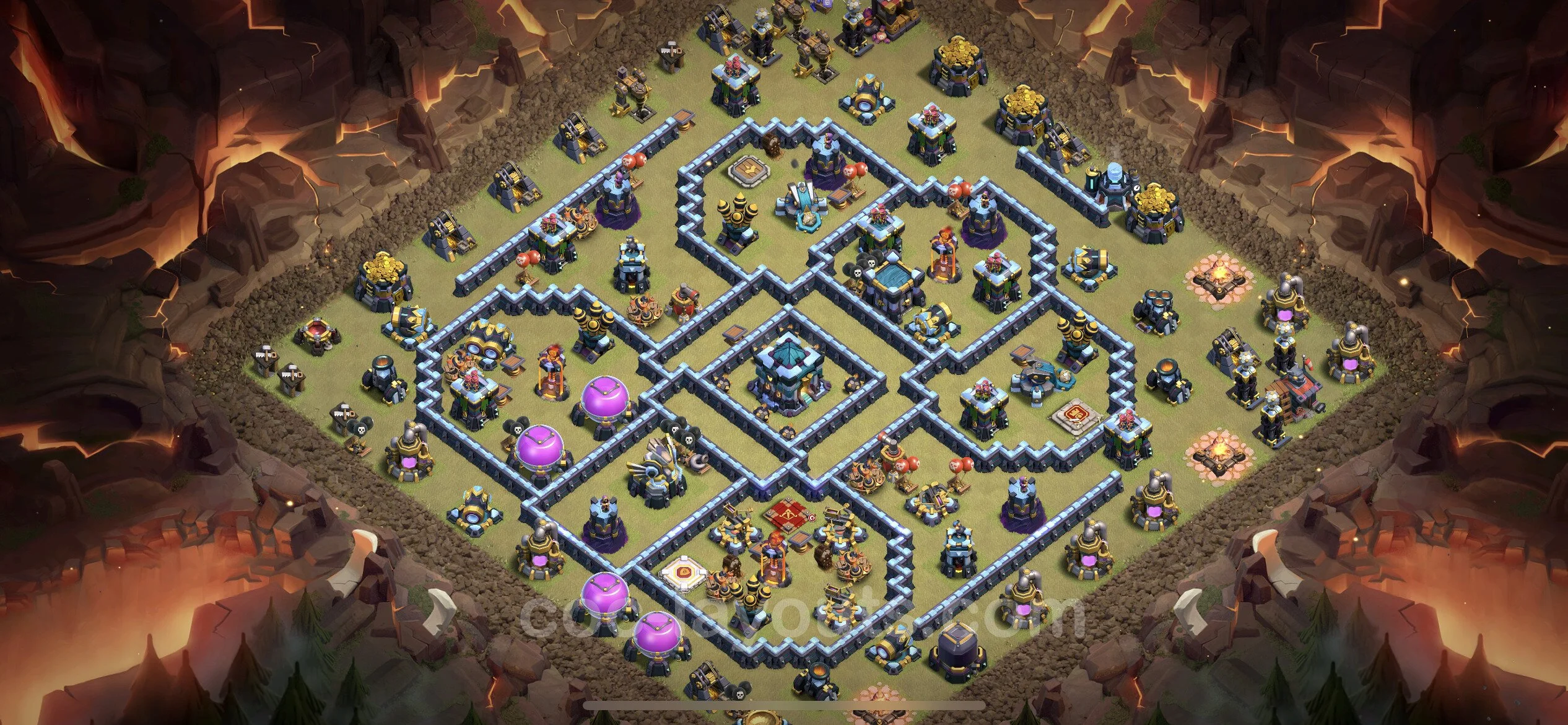 Top War Base TH13 with Link - Anti 3 Stars CWL Plan - Clash of Clans - (#169) — Krieg BH13