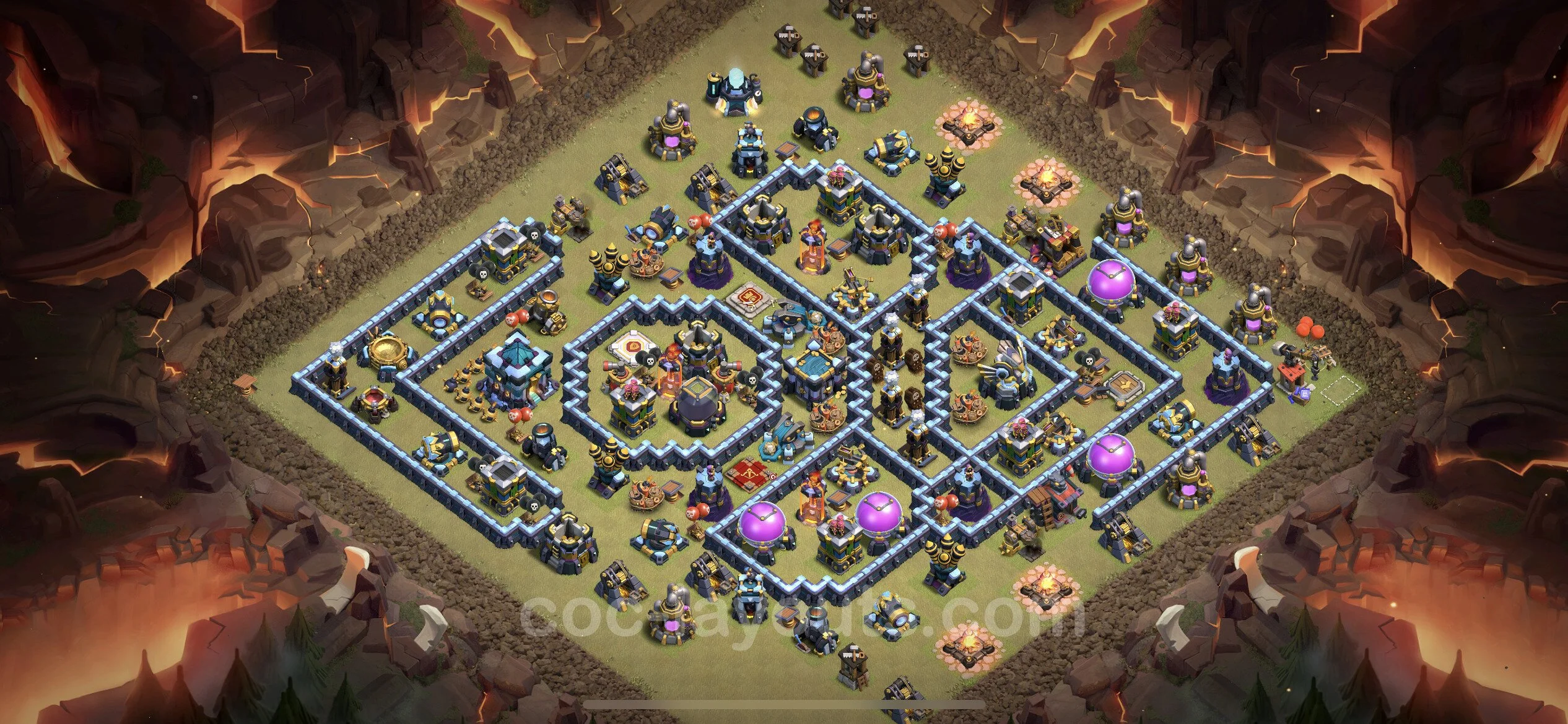 Top War Base TH13 with Link, Hybrid - CWL Defence Plan - Clash of Clans - (#190) — Krieg BH13
