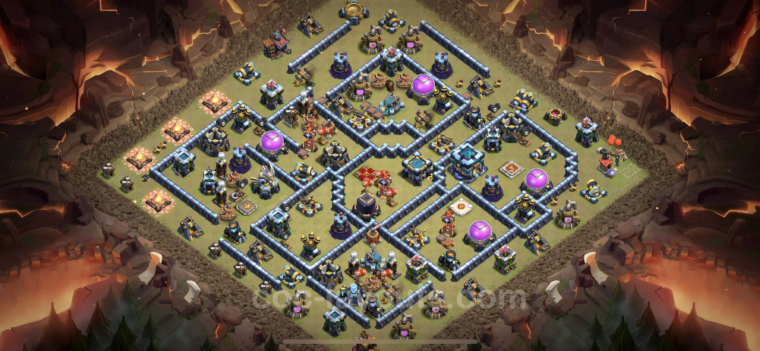 Top War Base TH13 with Link, Hybrid - Anti 2 Stars CWL Plan - Clash of Clans - (#195) — War BH13