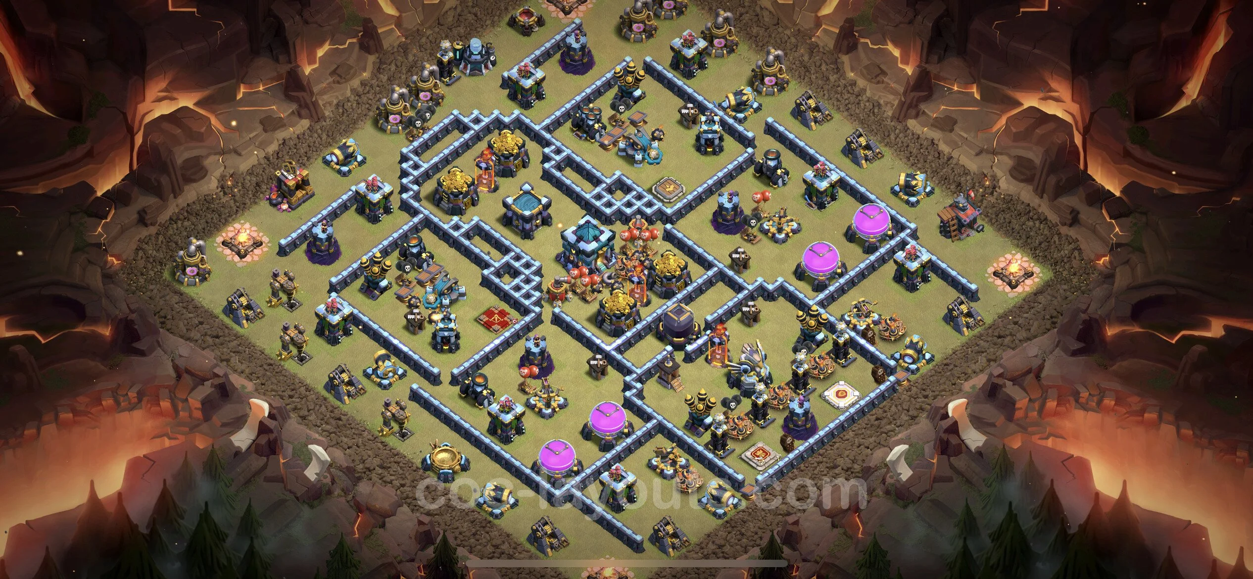 Top War Base TH13 with Link, Hybrid - Anti 3 Stars CWL Plan - Clash of Clans - (#202) — Guerre BH13