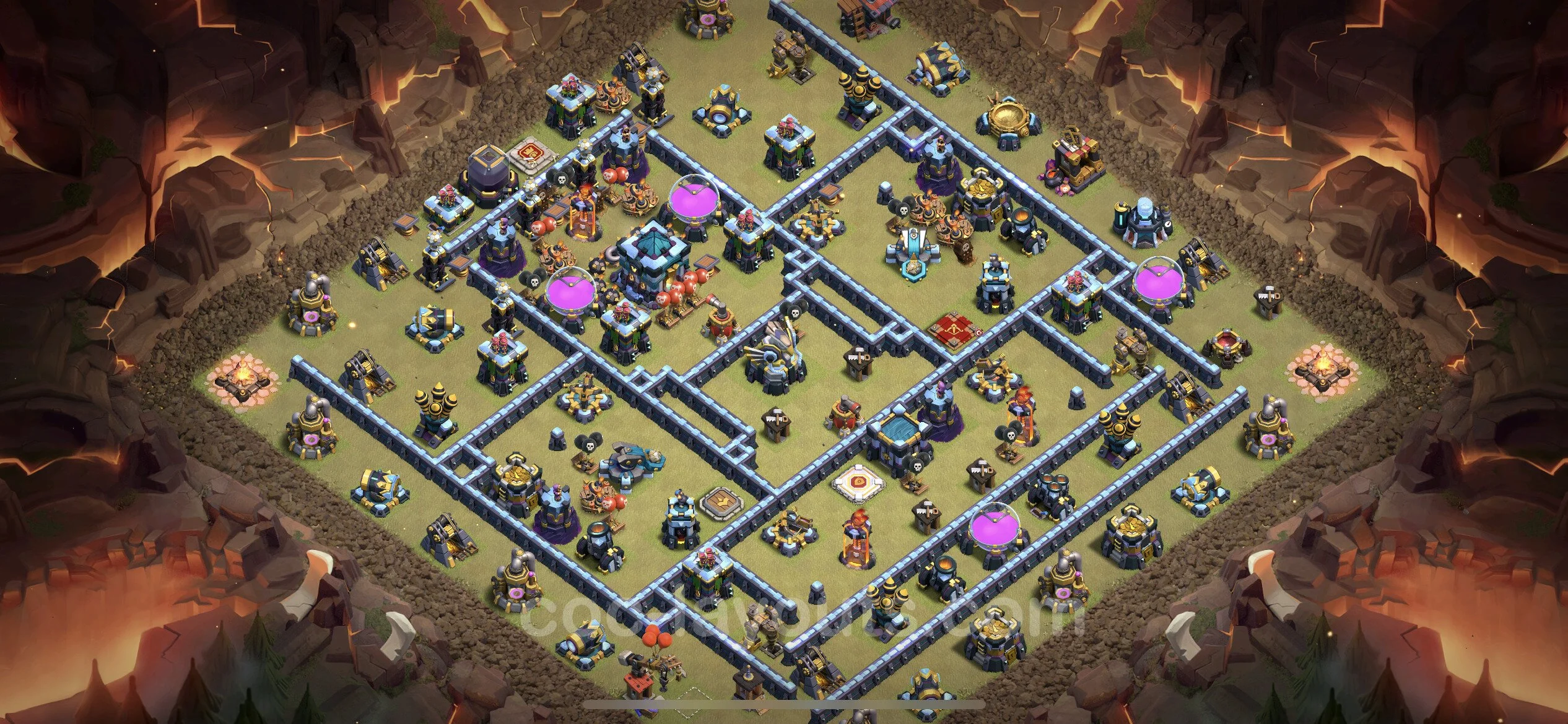 Top War Base TH13 with Link, Anti Everything - Anti 3 Stars CWL Plan - Clash of Clans - (#204) — 战争 BH13