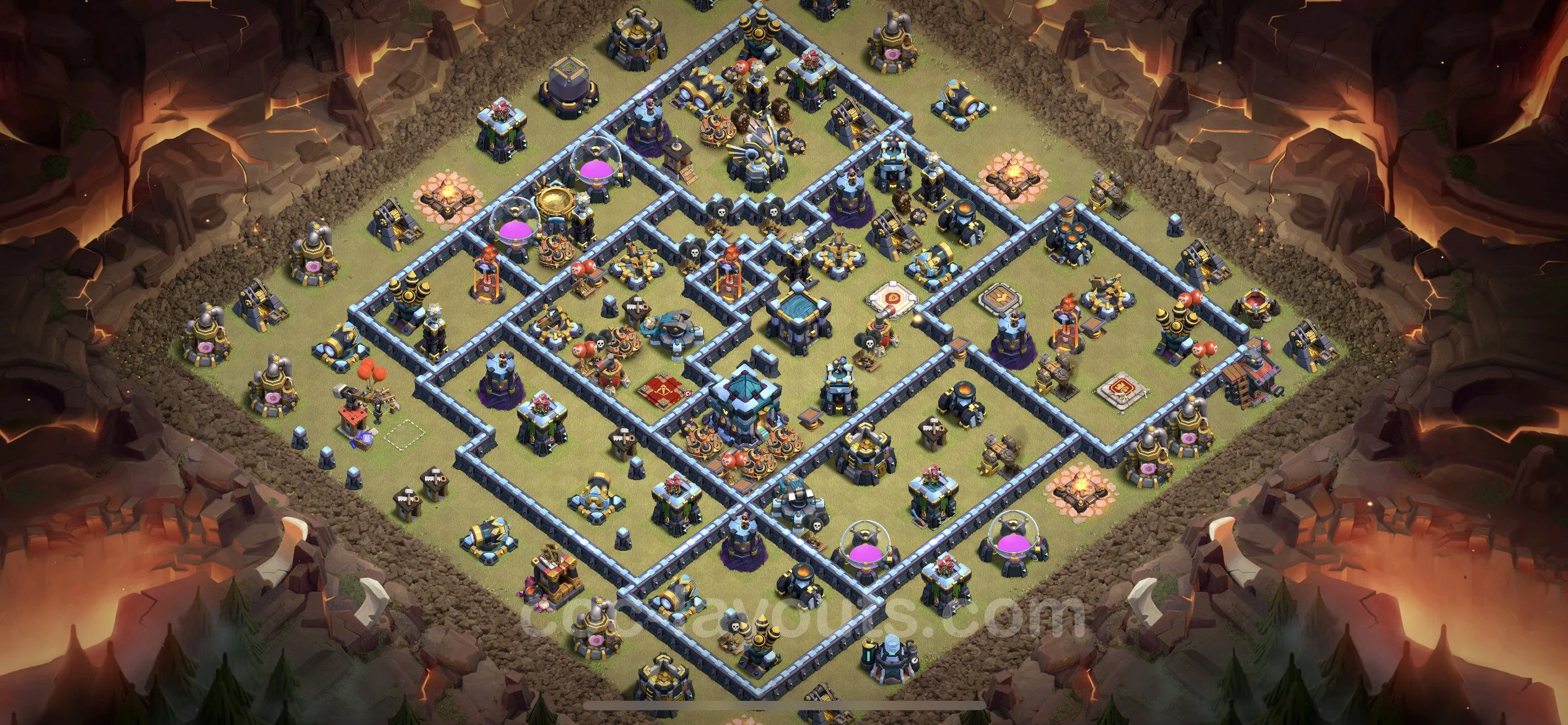 Top War Base TH13 with Link - Anti 3 Stars CWL Plan - Clash of Clans - (#208) — War BH13