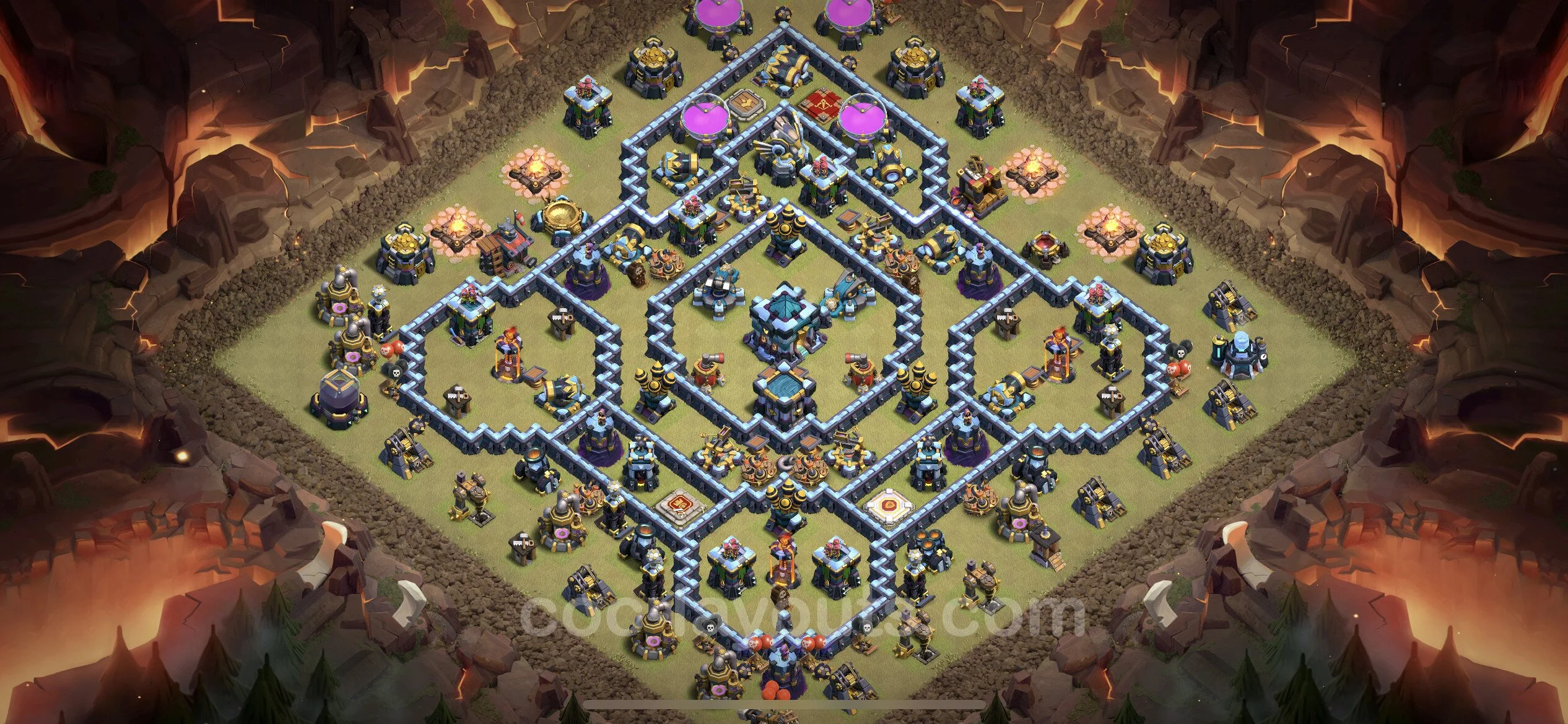 Top War Base TH13 with Link, Anti Air / Electro Dragon - Anti 2 Stars CWL Plan - Clash of Clans - (#211) — Oorlog BH13