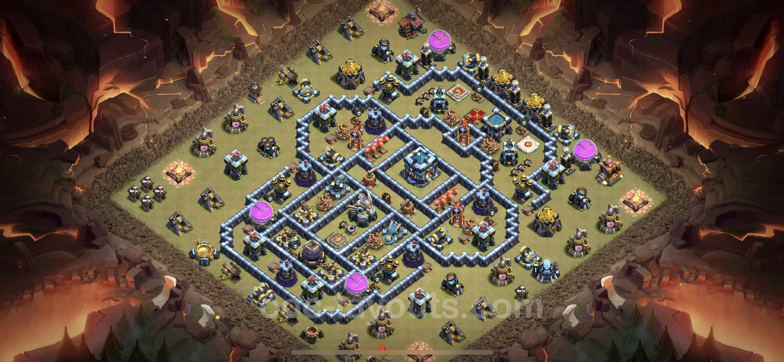 Top War Base TH13 with Link, Anti Everything - Max Levels CWL Plan - Clash of Clans - (#212) — Guerre BH13