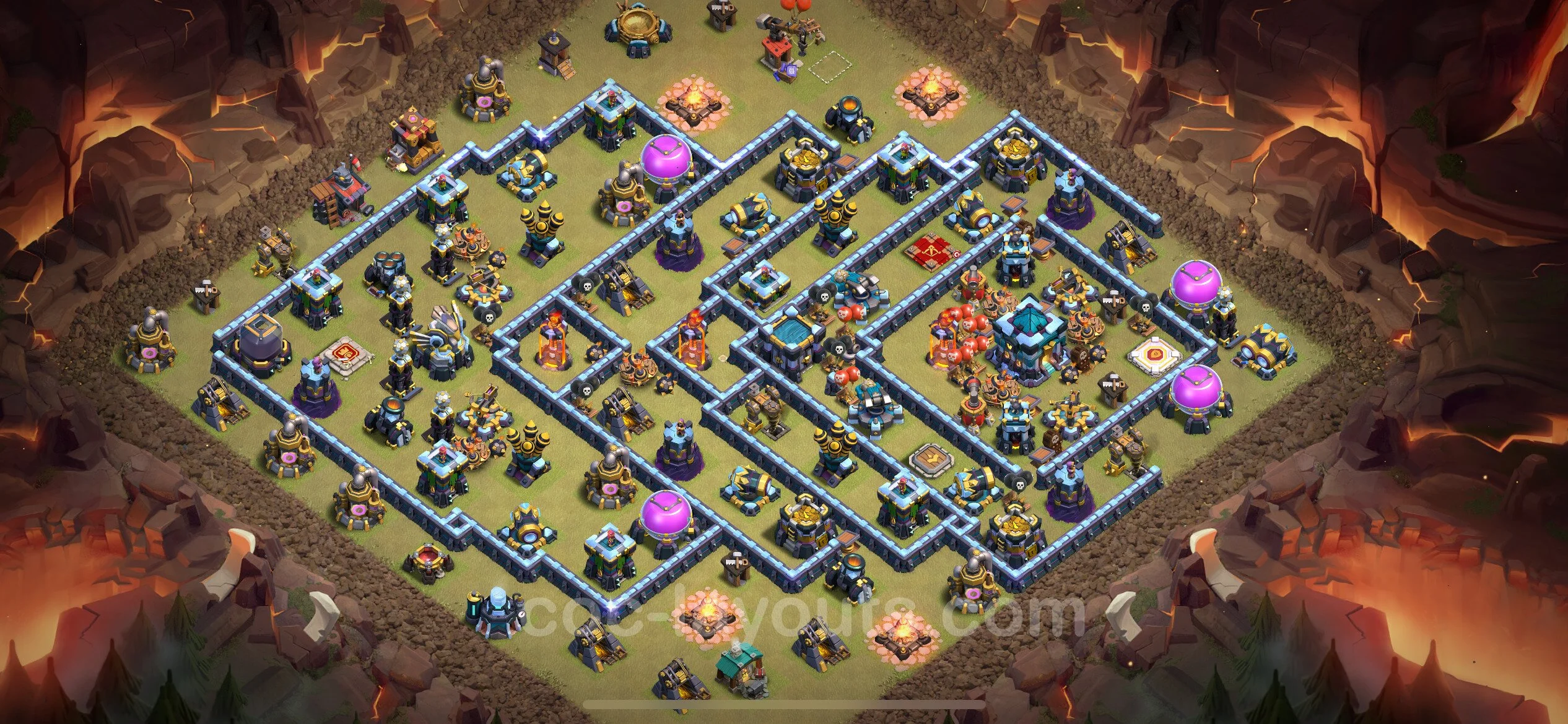 Top War Base TH13 with Link, Anti Everything - Anti 2 Stars CWL Plan - Clash of Clans - (#214) — Guerra BH13