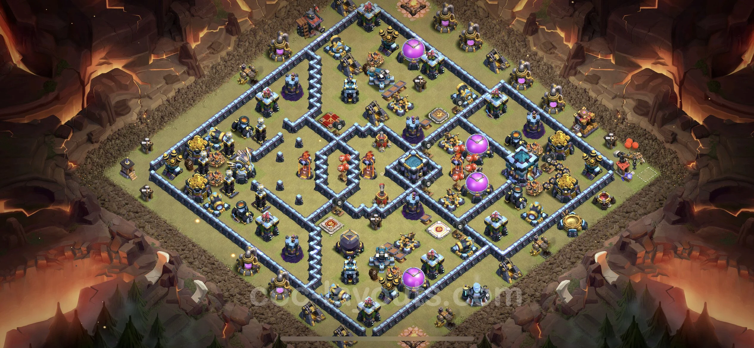 Top War Base TH13 with Link, Hybrid - CWL Defence Plan - Clash of Clans - (#222) — Krieg BH13
