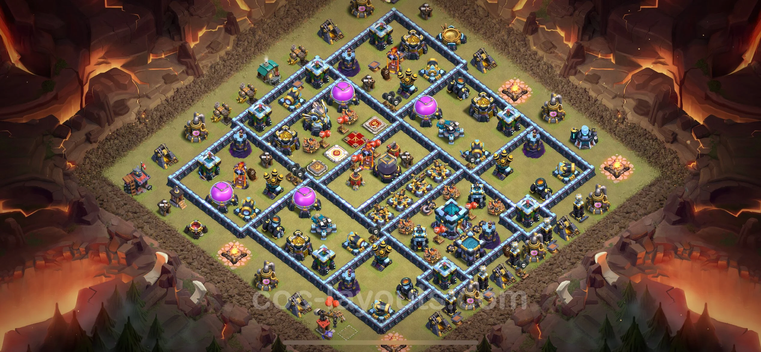 Top War Base TH13 with Link, Hybrid - Anti 2 Stars CWL Plan - Clash of Clans - (#223) — War BH13