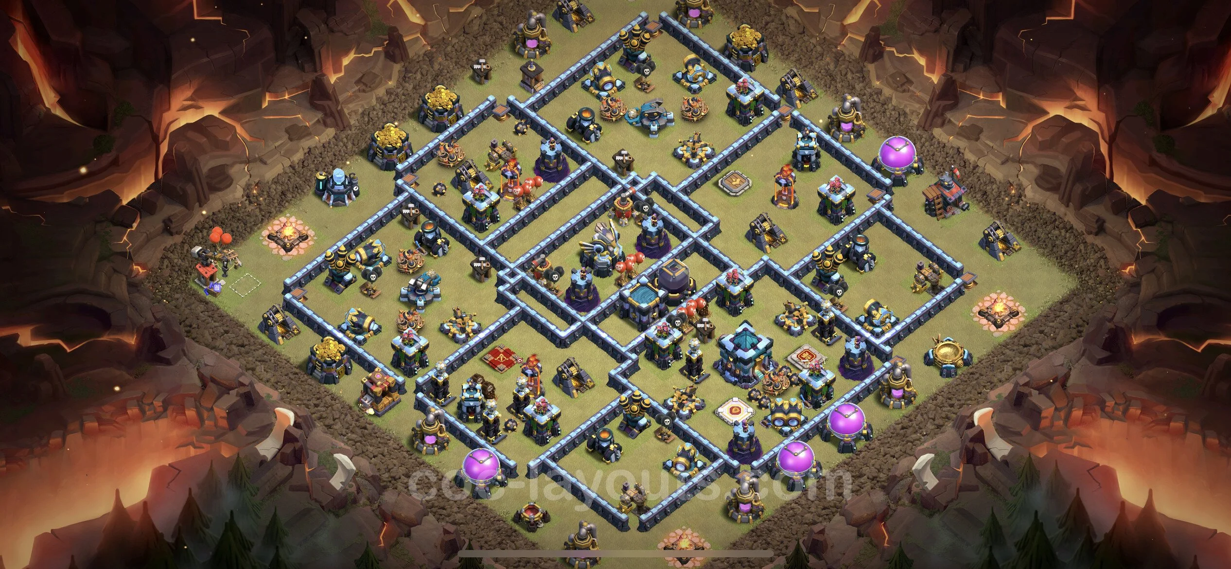 Top War Base TH13 with Link, Anti Everything - Max Levels CWL Plan - Clash of Clans - (#224) — Krieg BH13