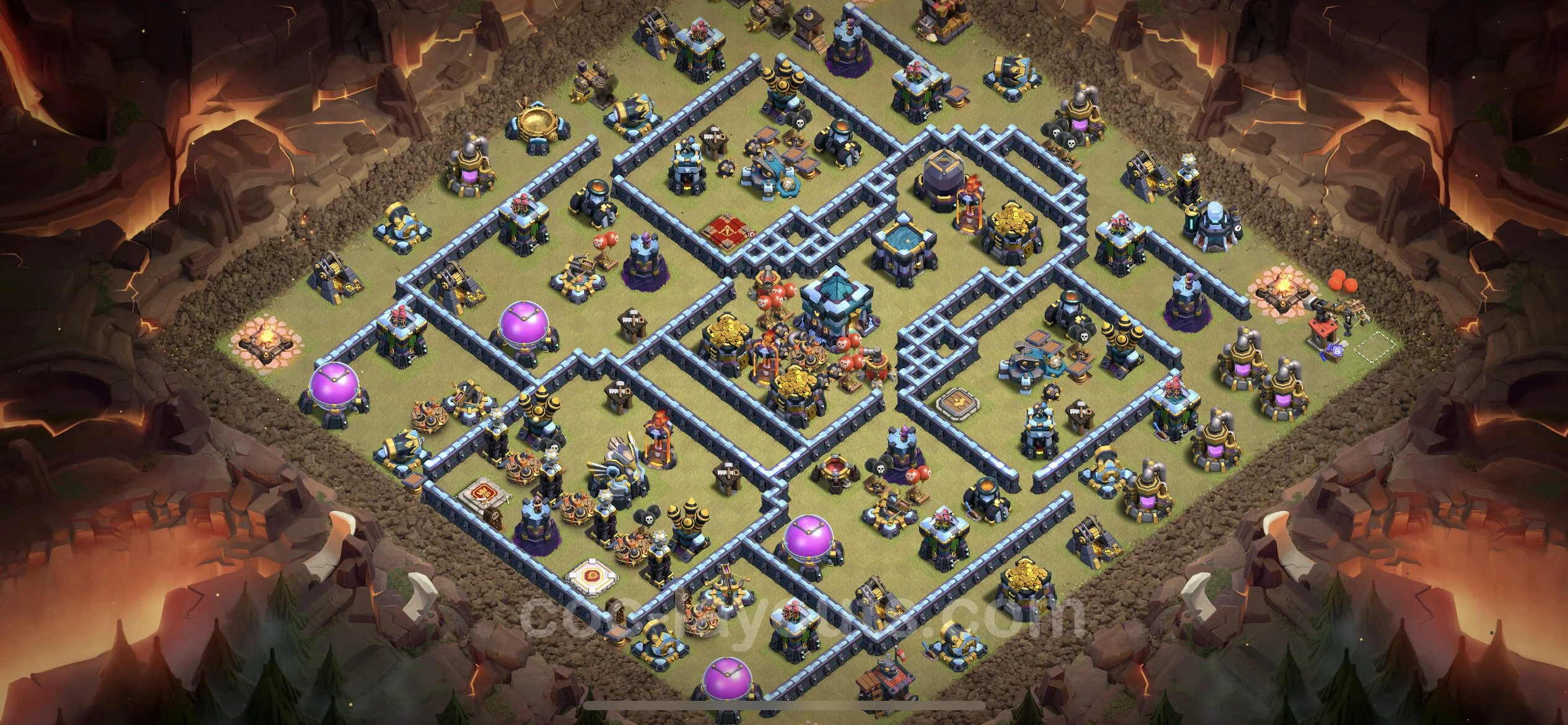 Top War Base TH13 with Link, Hybrid - Max Levels CWL Plan - Clash of Clans - (#225) — Война BH13