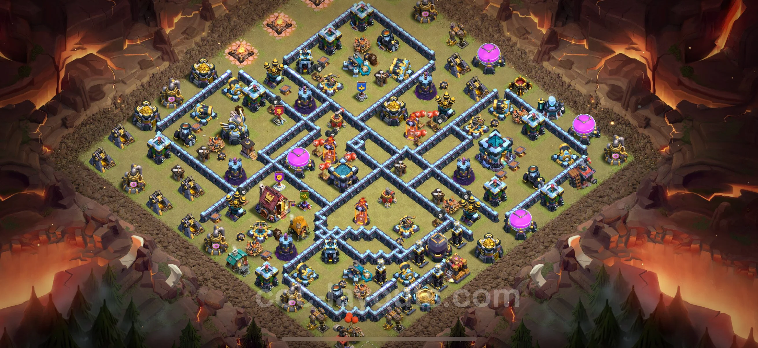 Top War Base TH13 with Link - Anti 3 Stars CWL Plan - Clash of Clans - (#232) — 战争 BH13