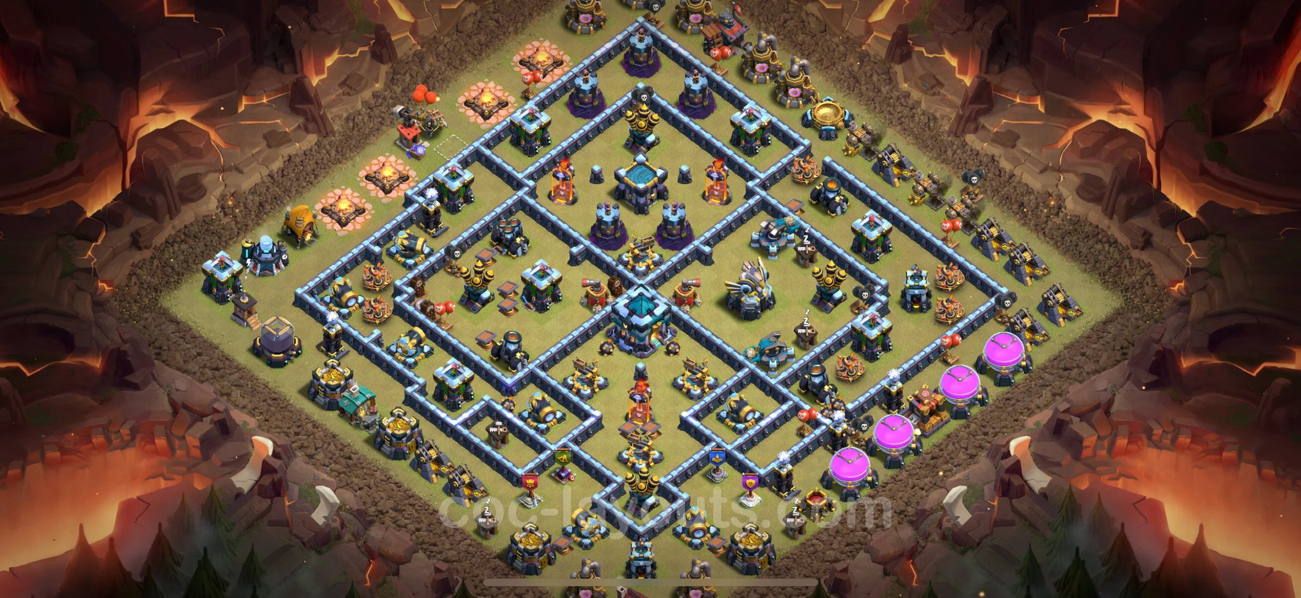 Top War Base TH13 with Link, Anti Air / Electro Dragon - Anti 2 Stars CWL Plan - Clash of Clans - (#246) — Guerre BH13