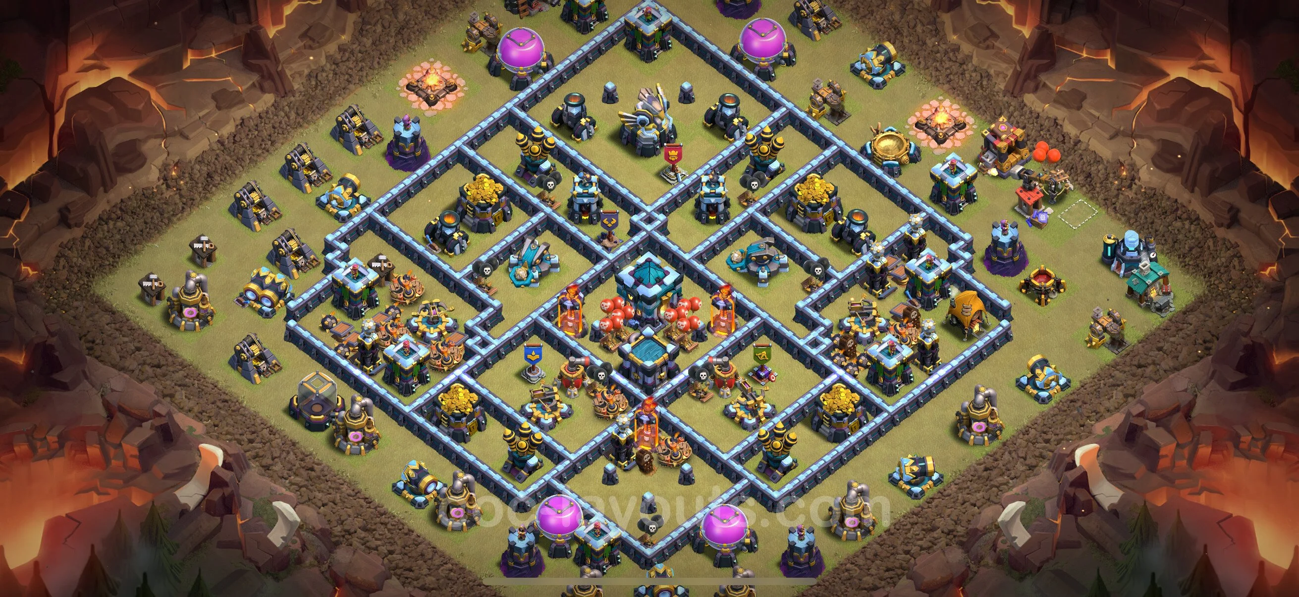Top War Base TH13 with Link - Anti 2 Stars CWL Plan - Clash of Clans - (#260) — Guerre BH13
