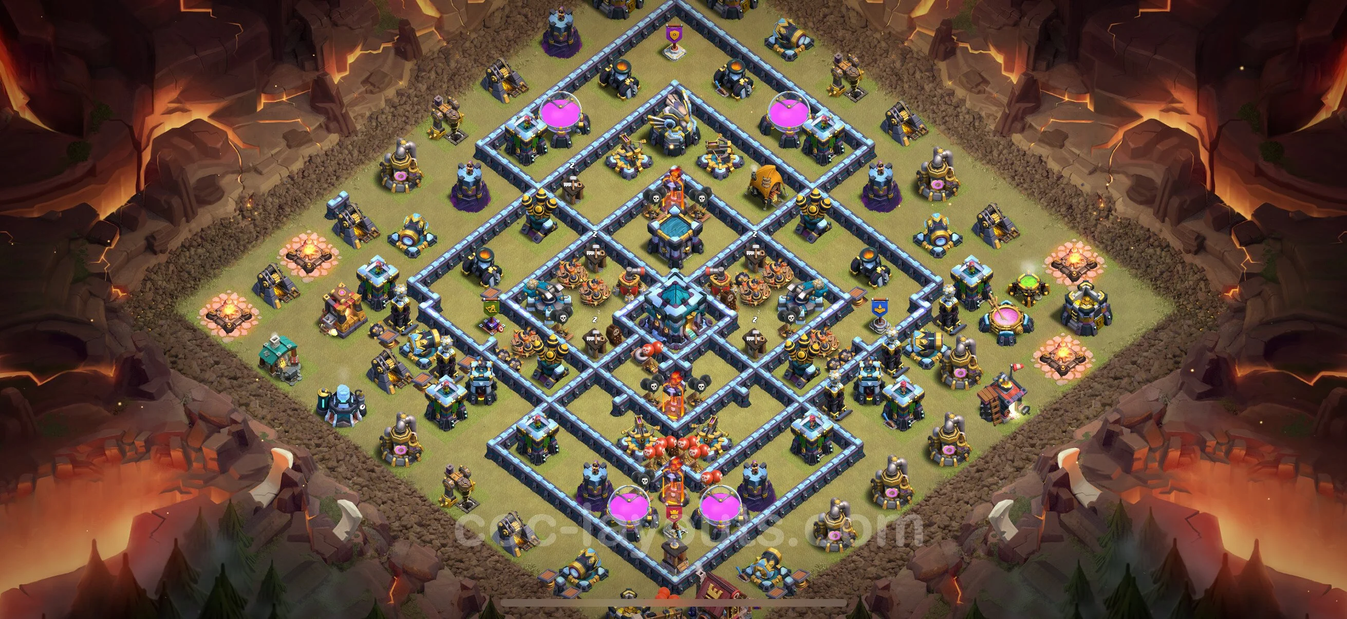 Top War Base TH13 with Link, Hybrid - Anti 3 Stars CWL Plan - Clash of Clans - (#267) — Guerra BH13