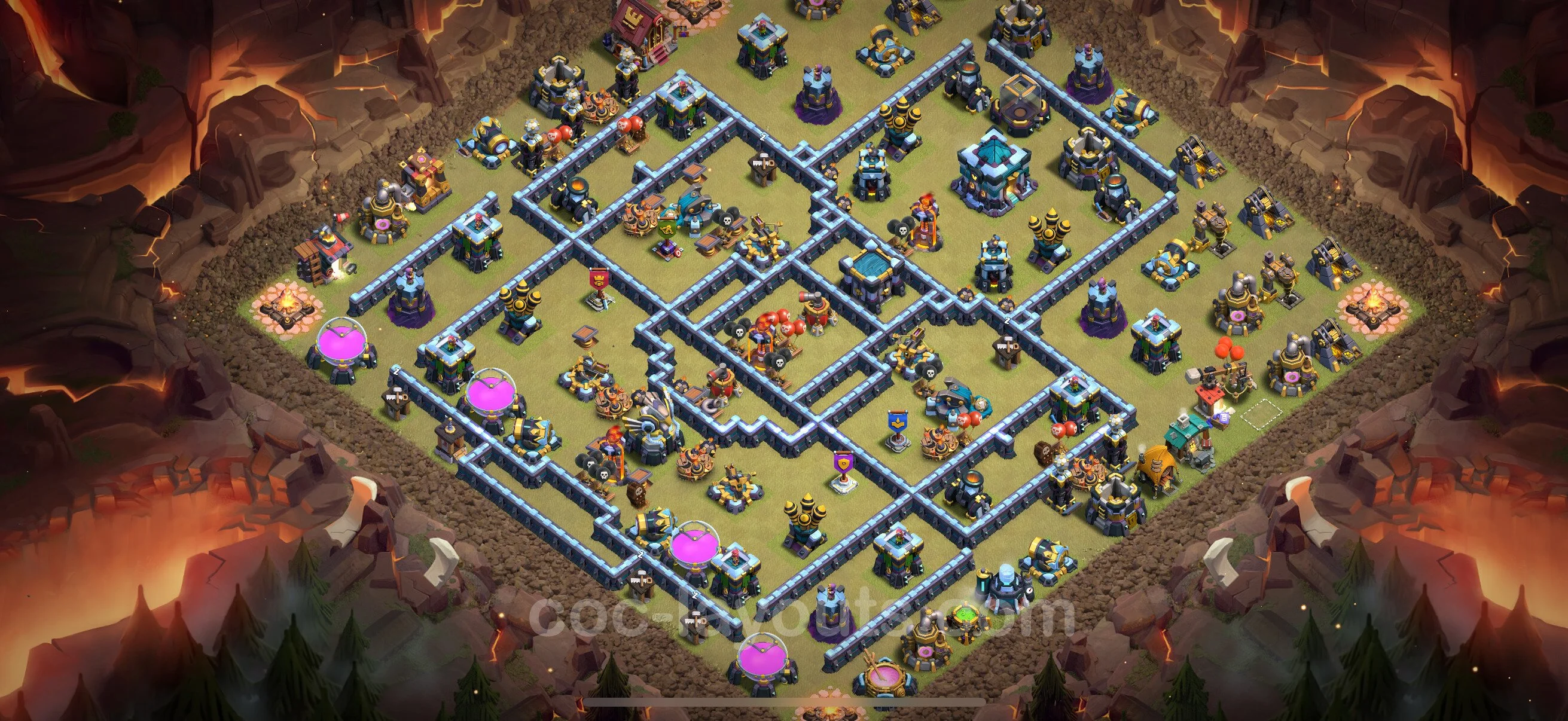 Top War Base TH13 with Link - Anti 3 Stars CWL Plan - Clash of Clans - (#273) — Guerre BH13