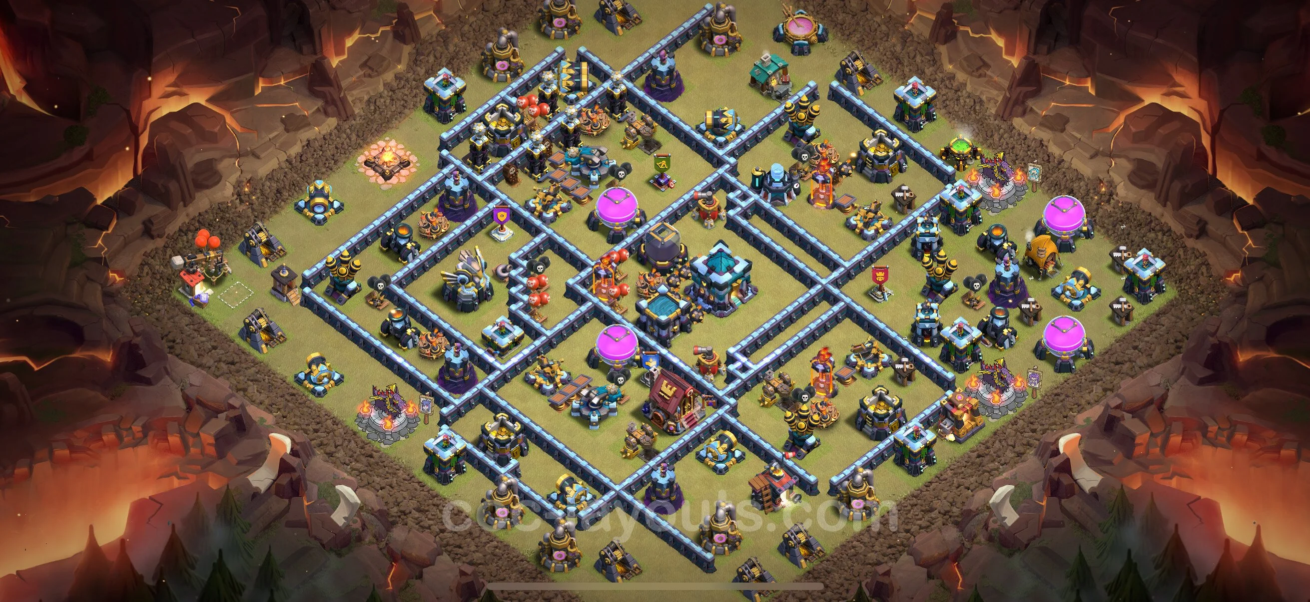 Top War Base TH13 with Link - Anti 3 Stars CWL Plan - Clash of Clans - (#281) — Guerra BH13