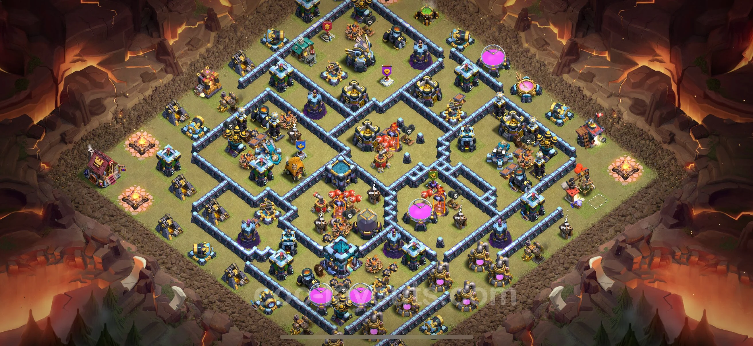 Top War Base TH13 with Link - Anti 3 Stars CWL Plan - Clash of Clans - (#286) — Guerra BH13