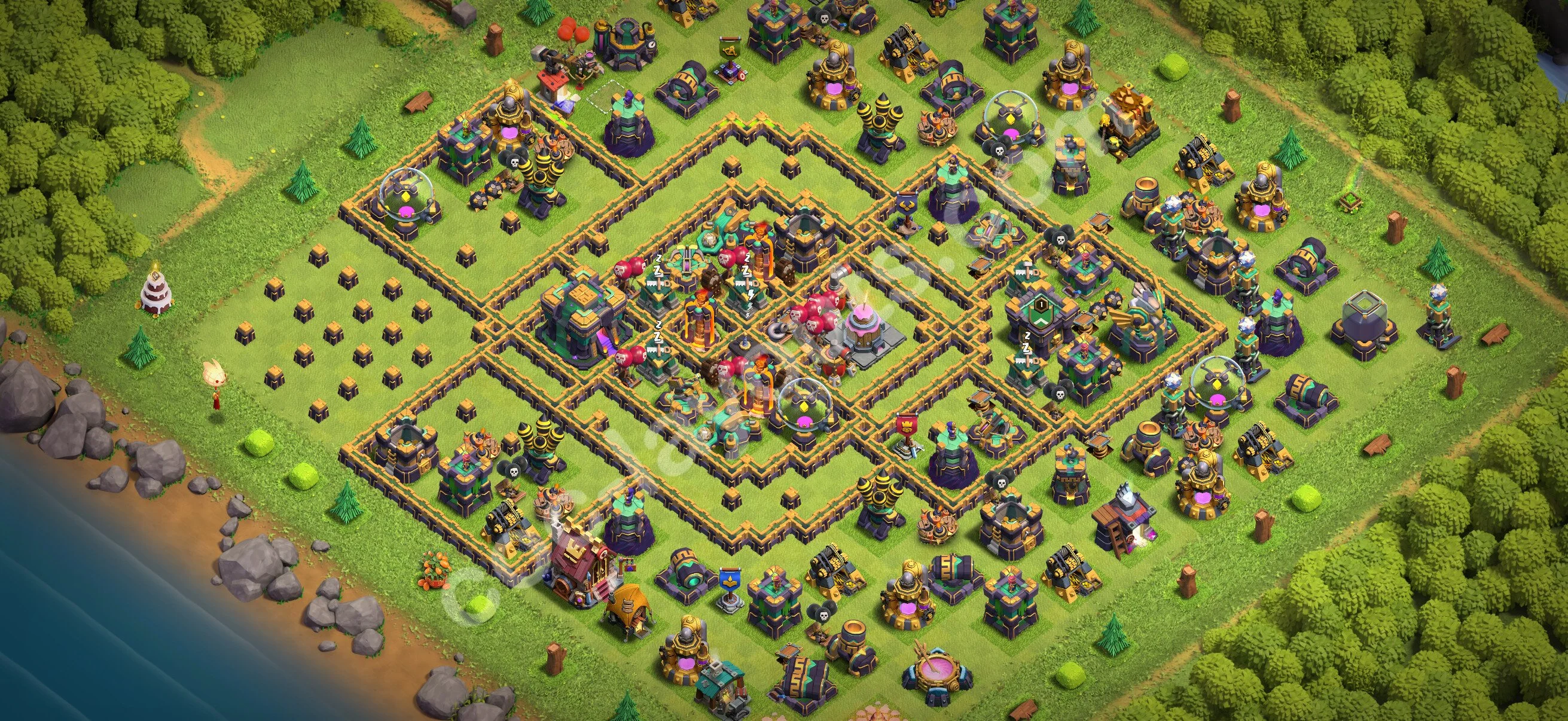 Defense (Trophy) Base TH14 with Link - plan / layout / design - Clash of Clans 2026 - (#103) — Защита TH14