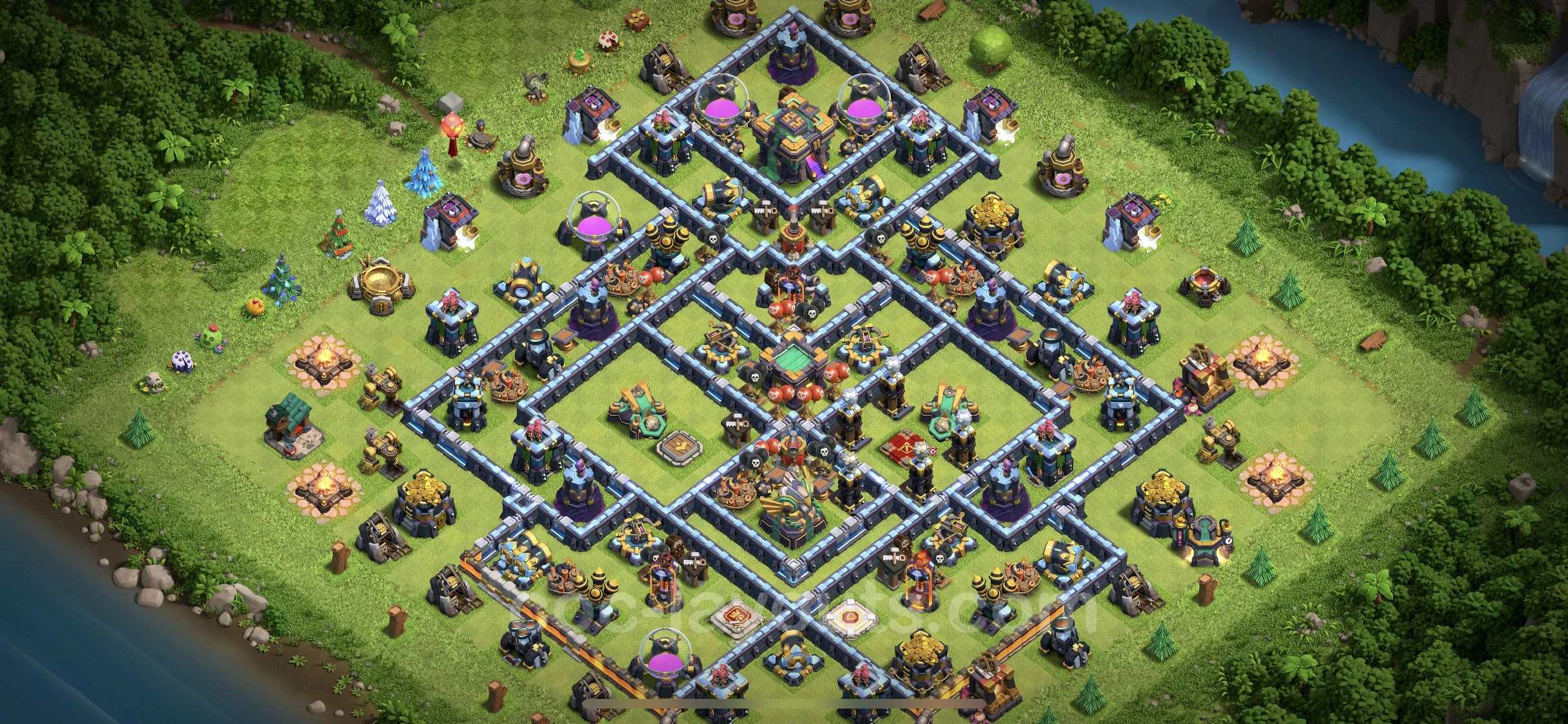 Top Base TH14 with Link - Anti Everything Defence Plan - Clash of Clans - (#19)
