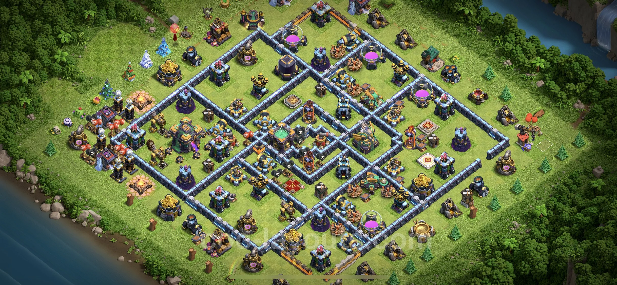 Top Base TH14 with Link - Anti Everything Defence Plan - Clash of Clans - (#21)