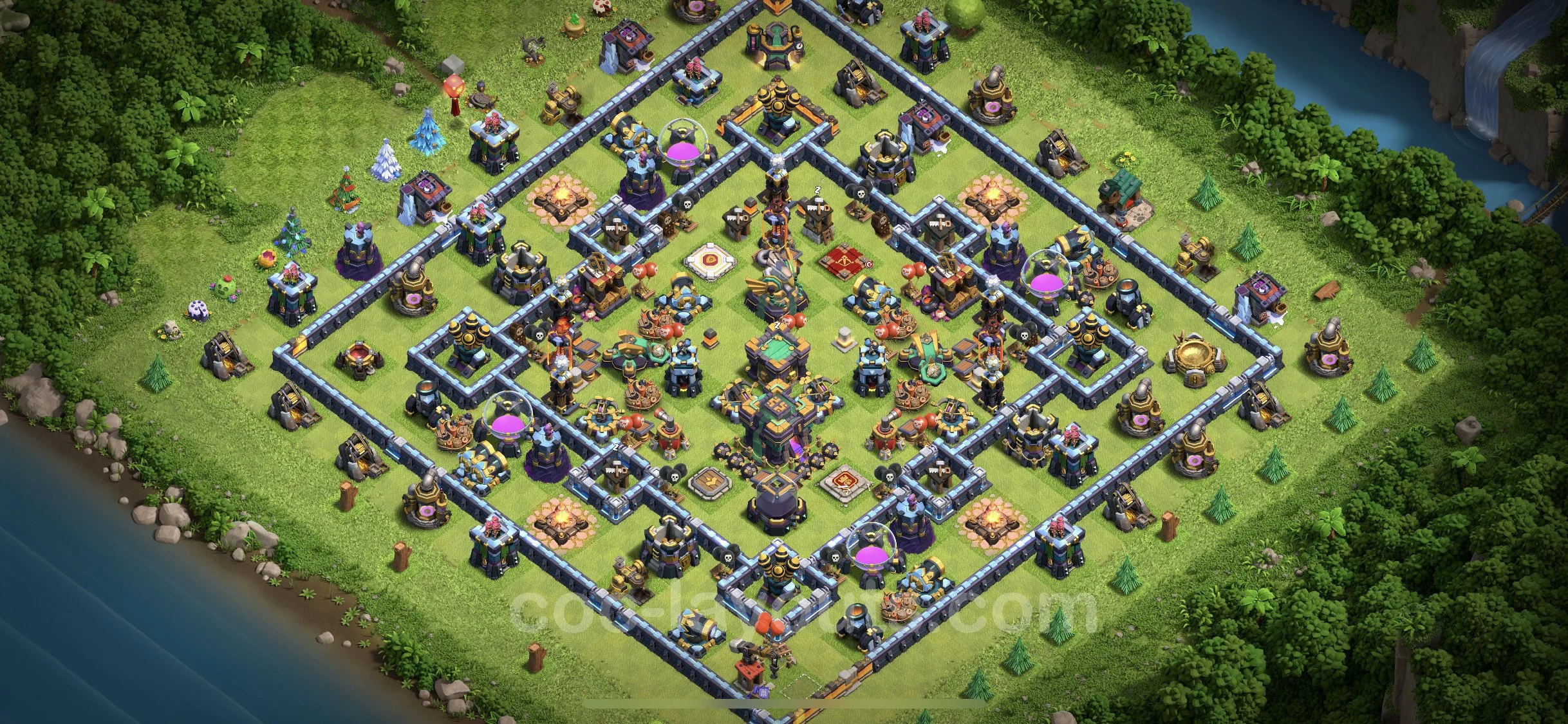 Defense (Trophy) Base TH14 with Link, Anti Air / Electro Dragon, Legend League - plan / layout / design - Clash of Clans - (#22)