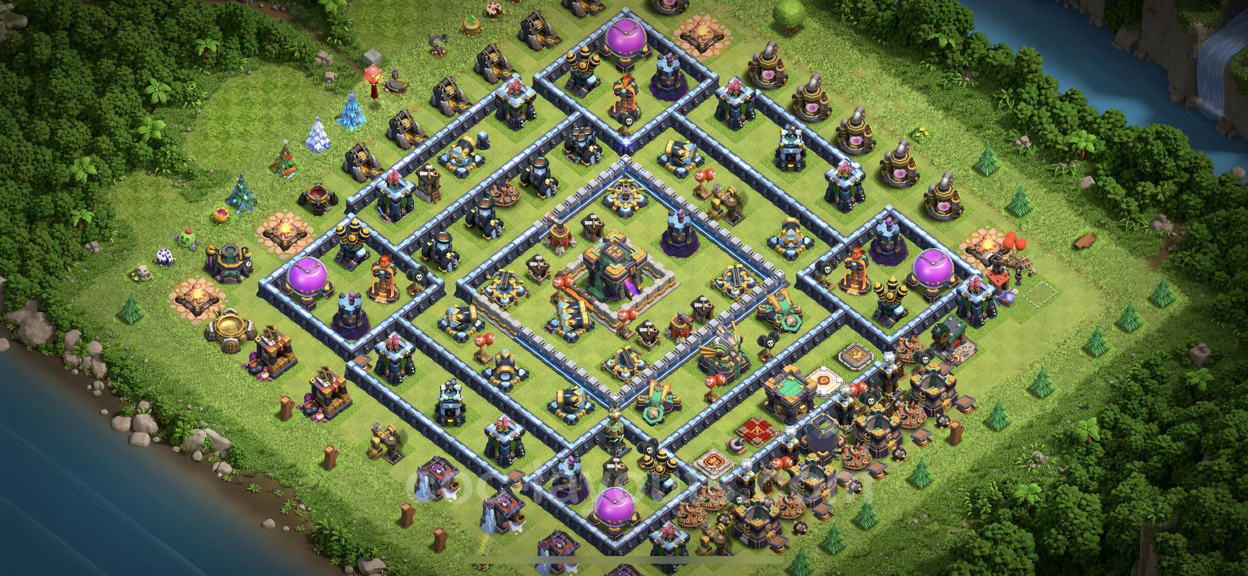 Top Base TH14 with Link - Anti Everything Defence Plan - Clash of Clans - (#23)