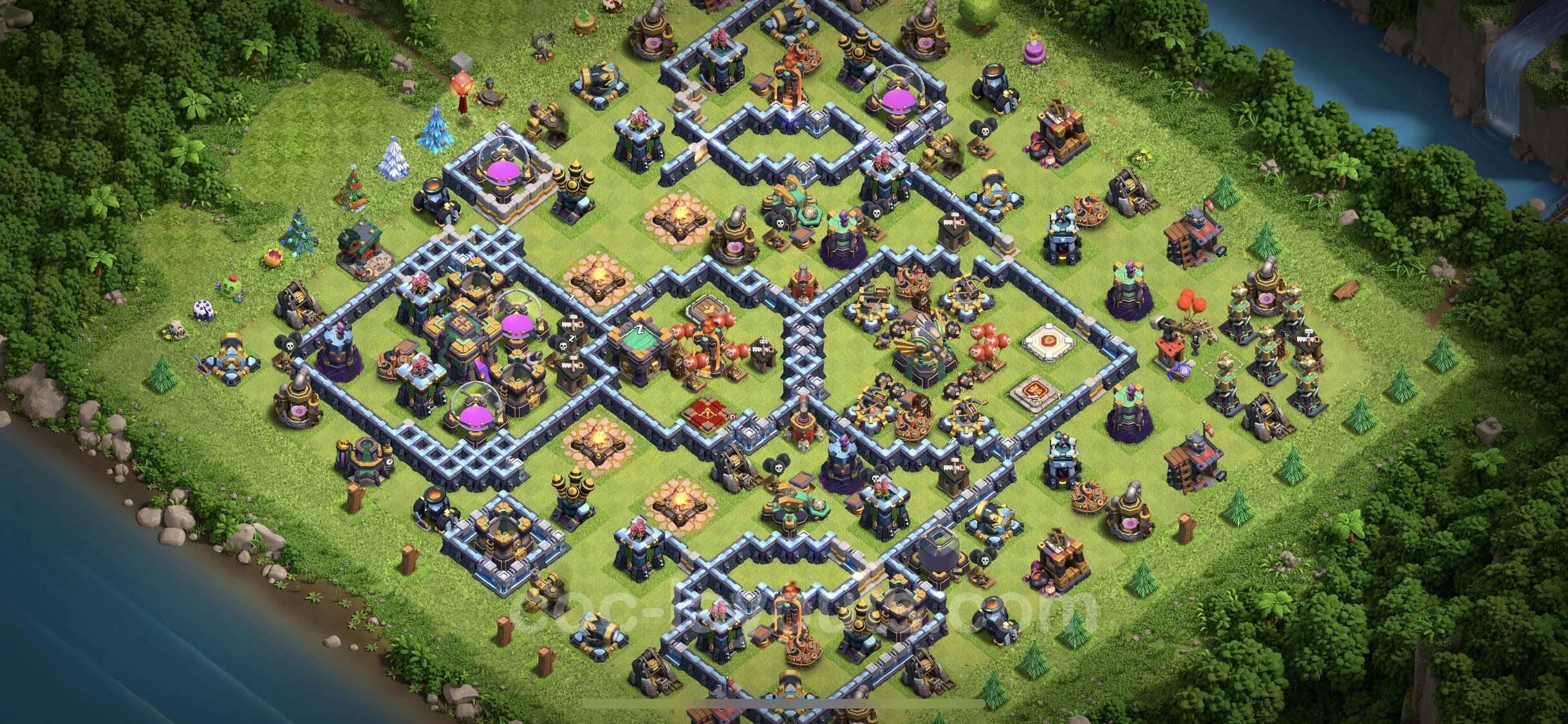 Top Base TH14 with Link, Hybrid - Anti Everything Defence Plan - Clash of Clans - (#24)
