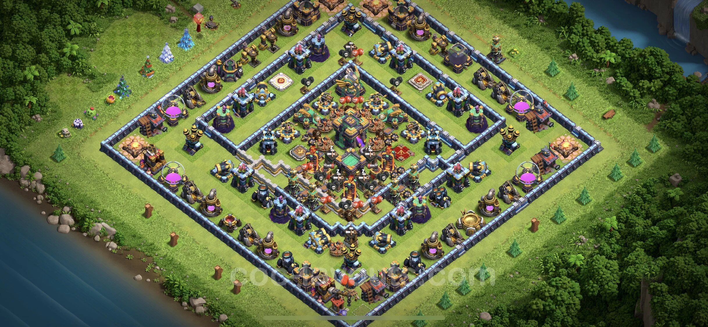 Anti 3 Stars Base TH14 with Link, Hybrid - best plan / layout / design - Clash of Clans - (#28) — Defense TH14