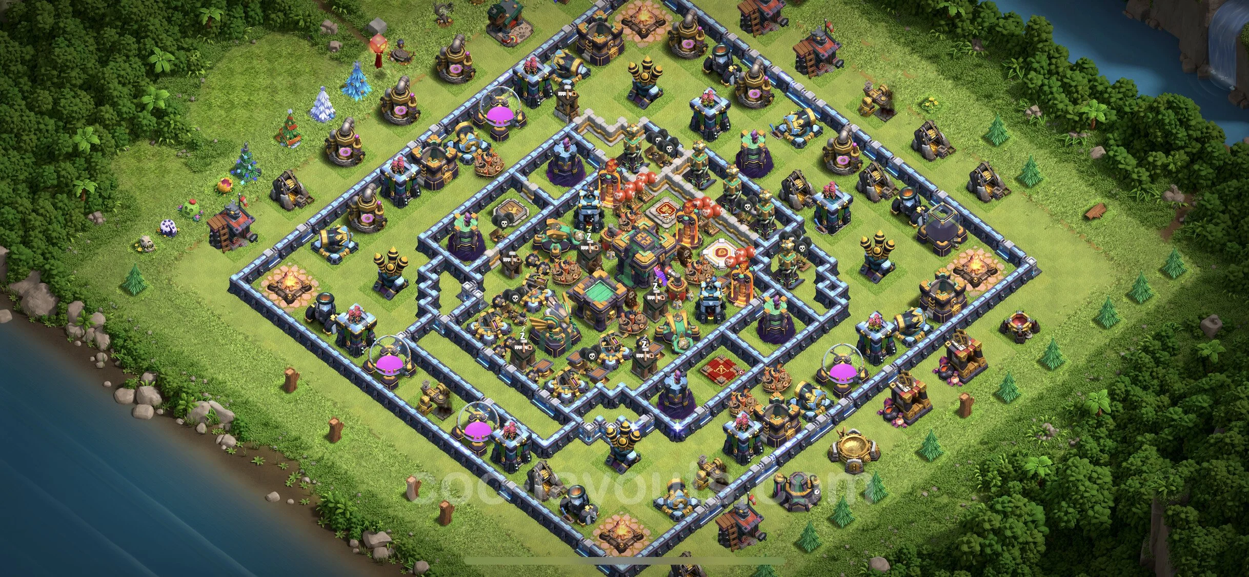 Top Base TH14 with Link, Hybrid - Anti Everything Defence Plan - Clash of Clans - (#31) — Verteidigung TH14