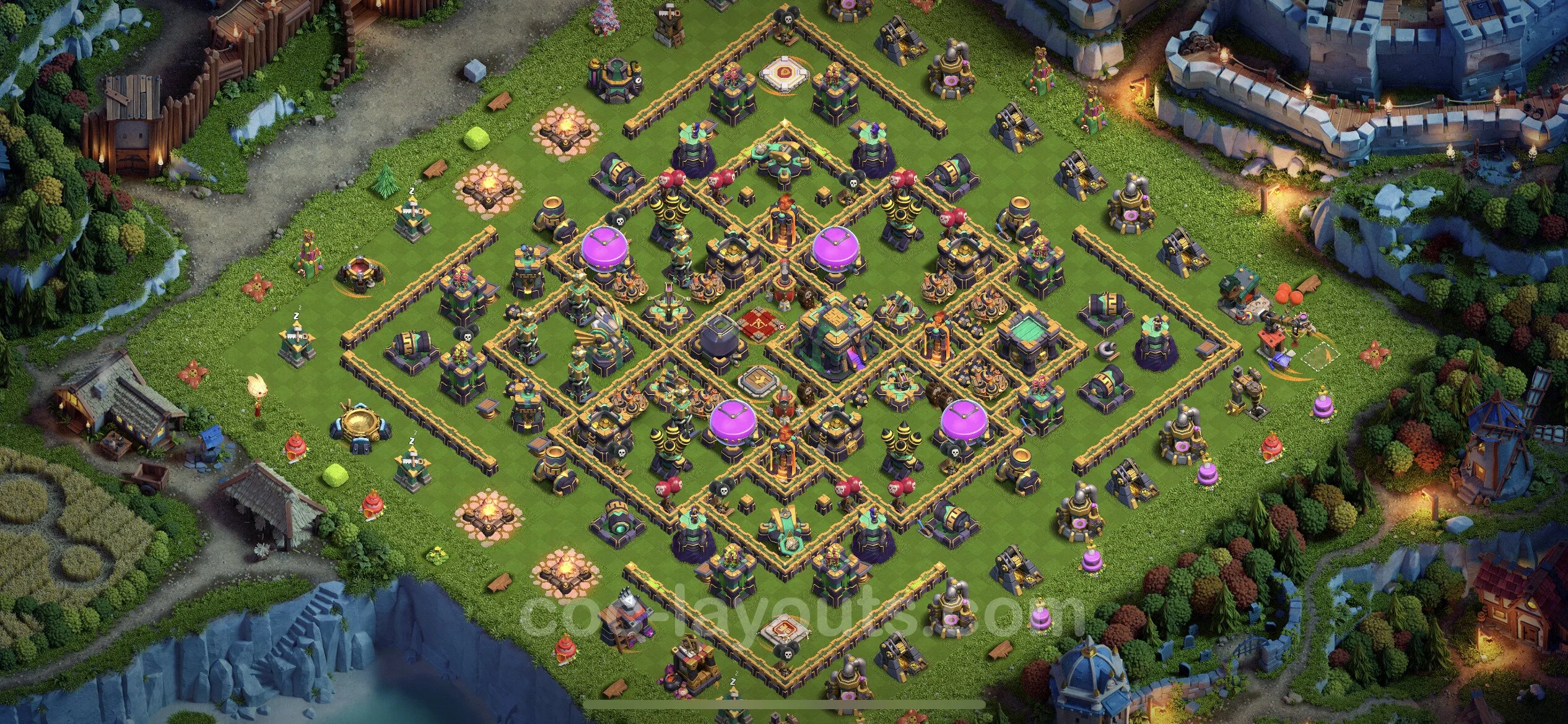 Anti 2 Stars Base TH14 with Link, Legend League - best plan / layout / design - Clash of Clans - (#32) — Obrona TH14