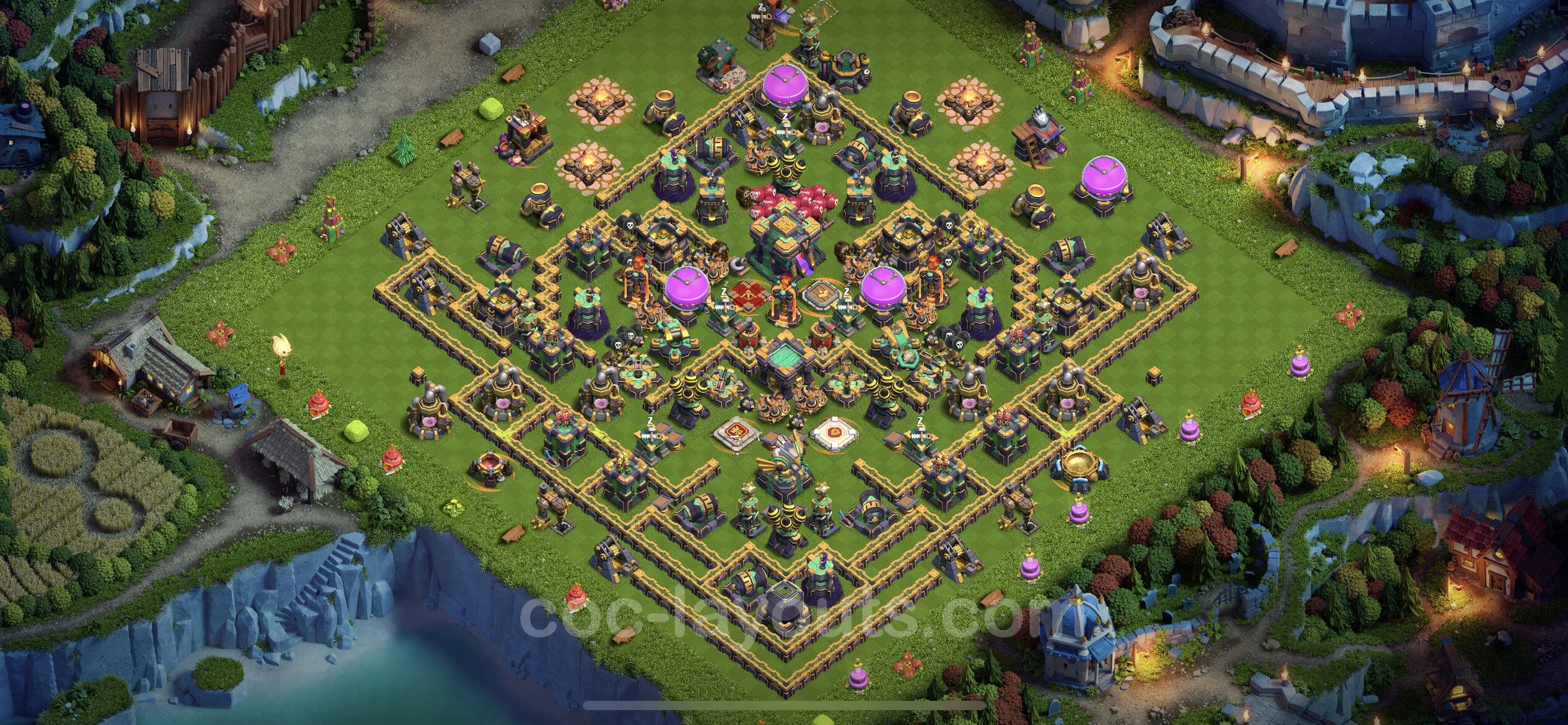 Base TH14 with Link - Anti Dragon Defence Plan / Anti Air - Clash of Clans - (#34) — Verdediging TH14