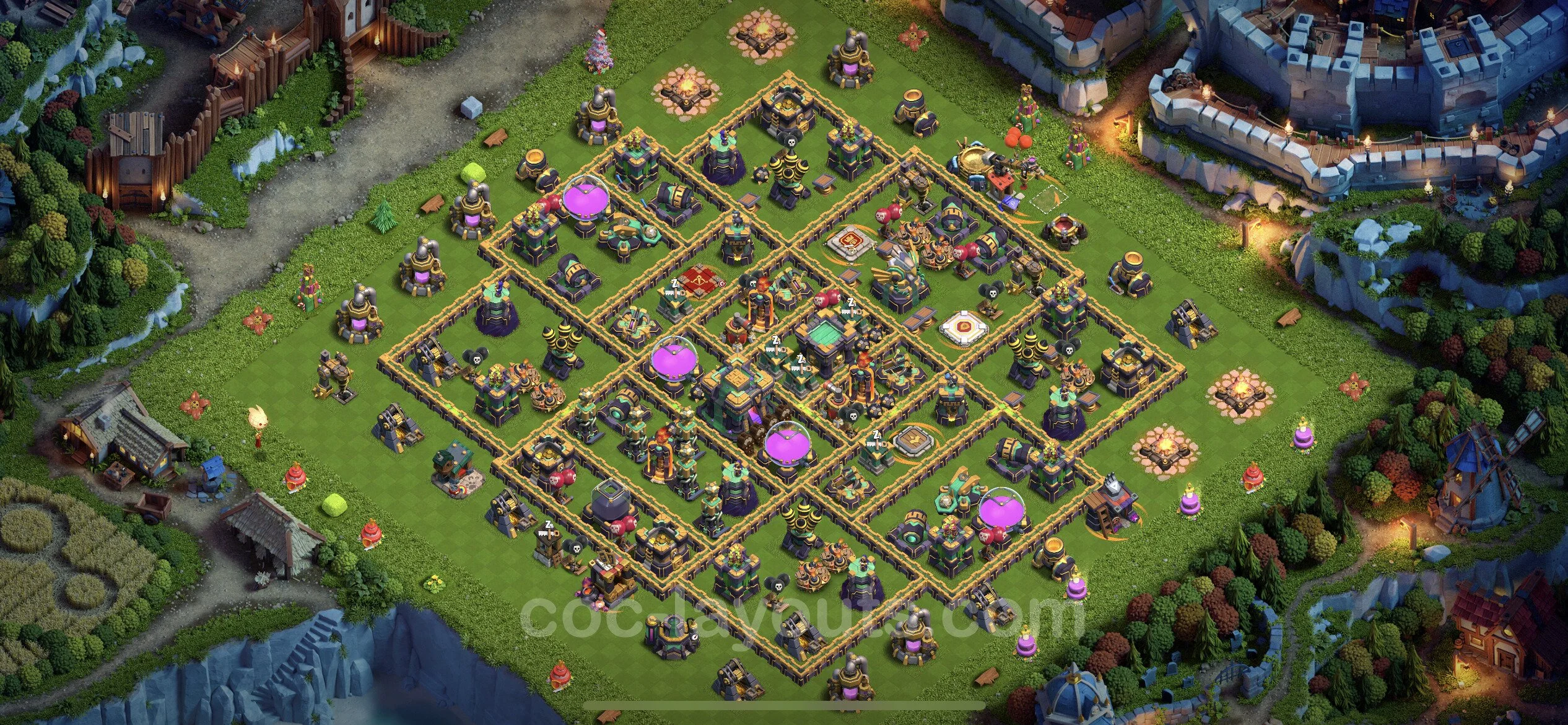 Defense (Trophy) Base TH14 with Link, Anti Everything - plan / layout / design - Clash of Clans - (#40) — Защита TH14