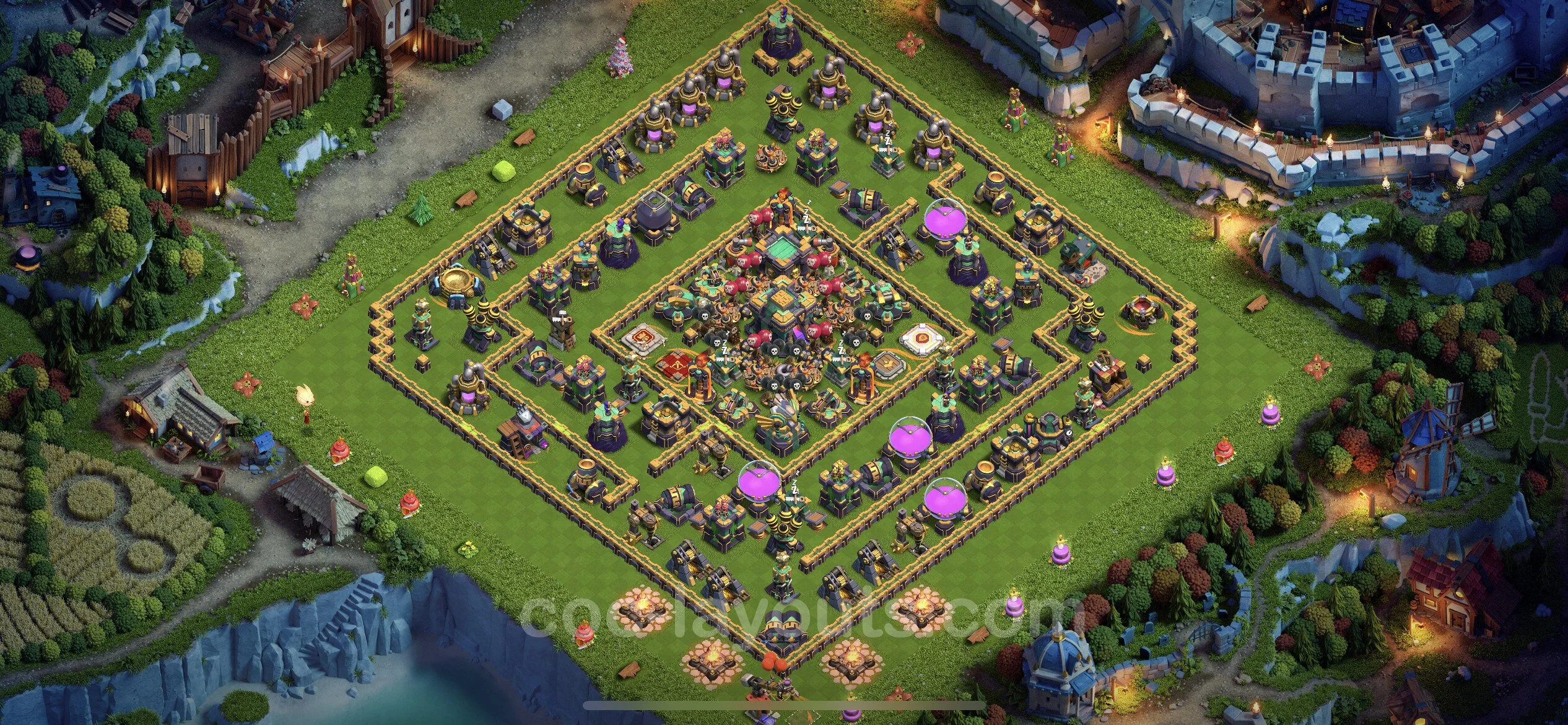 Anti 2 Stars Base TH14 with Link, Legend League - best plan / layout / design - Clash of Clans - (#41) — 防御 TH14