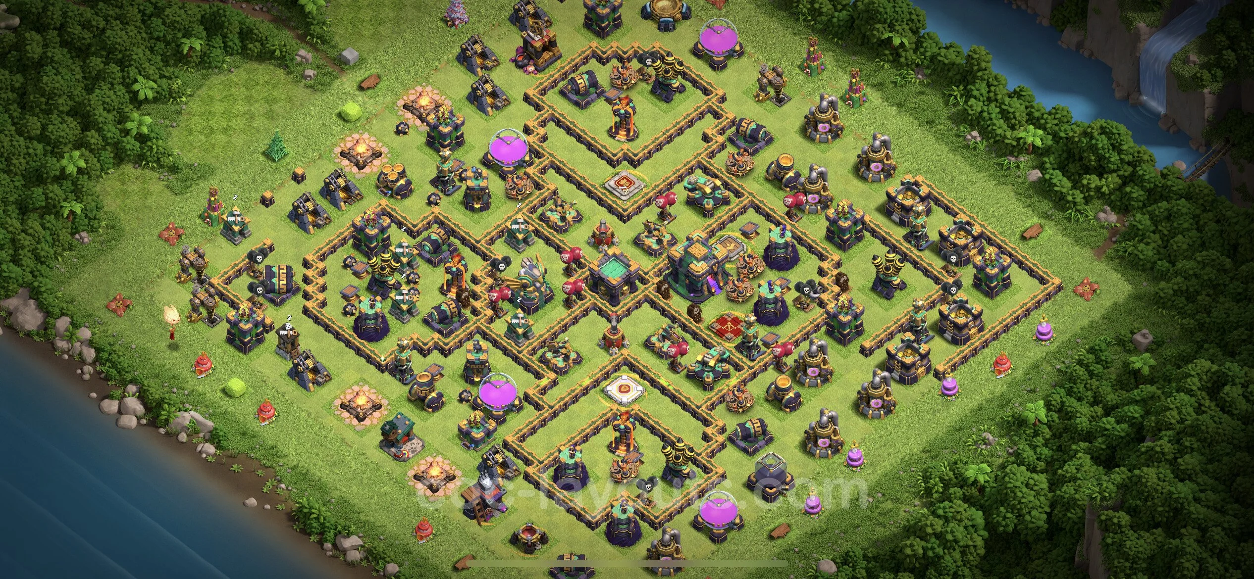 Anti 2 Stars Base TH14 with Link, Anti Air / Electro Dragon - best plan / layout / design - Clash of Clans - (#54) — Захист TH14