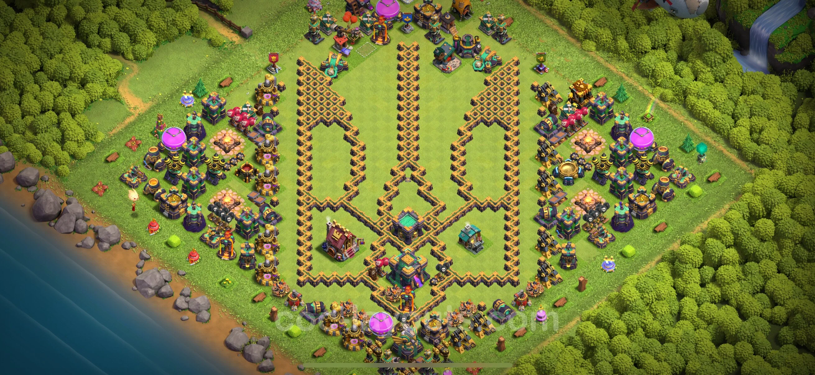 Defense (Trophy) Base TH14 with Link - plan / layout / design - Clash of Clans - (#58) — Savunma TH14