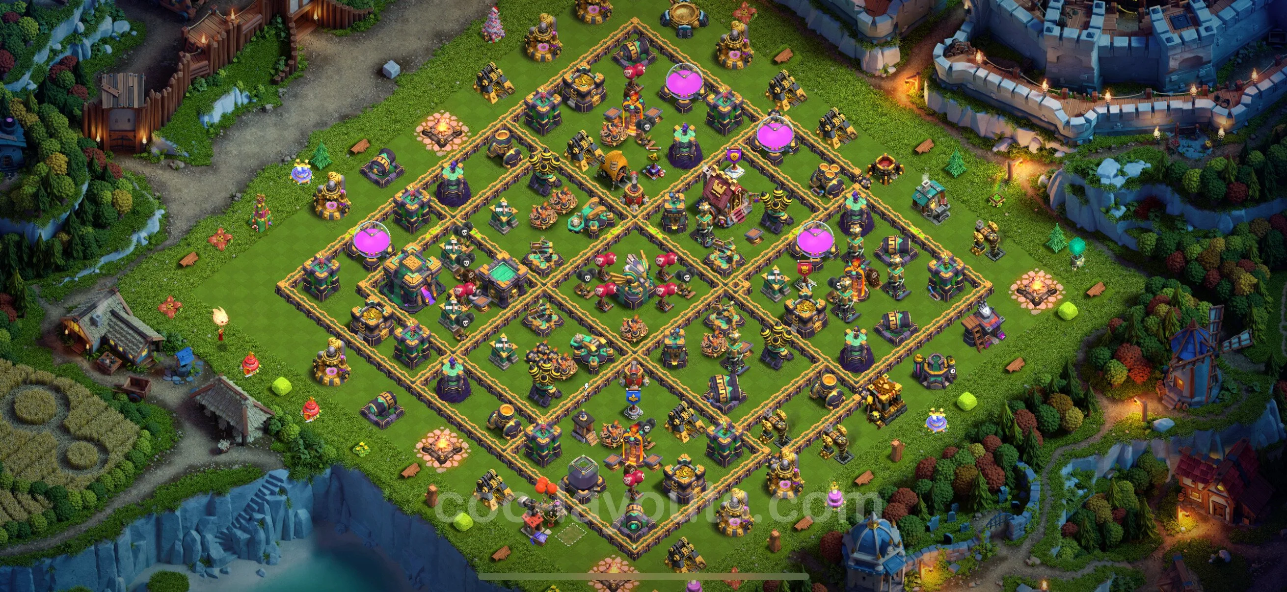 Base TH14 with Link - Anti Dragon Defence Plan / Anti Air - Clash of Clans - (#61) — Obrona TH14