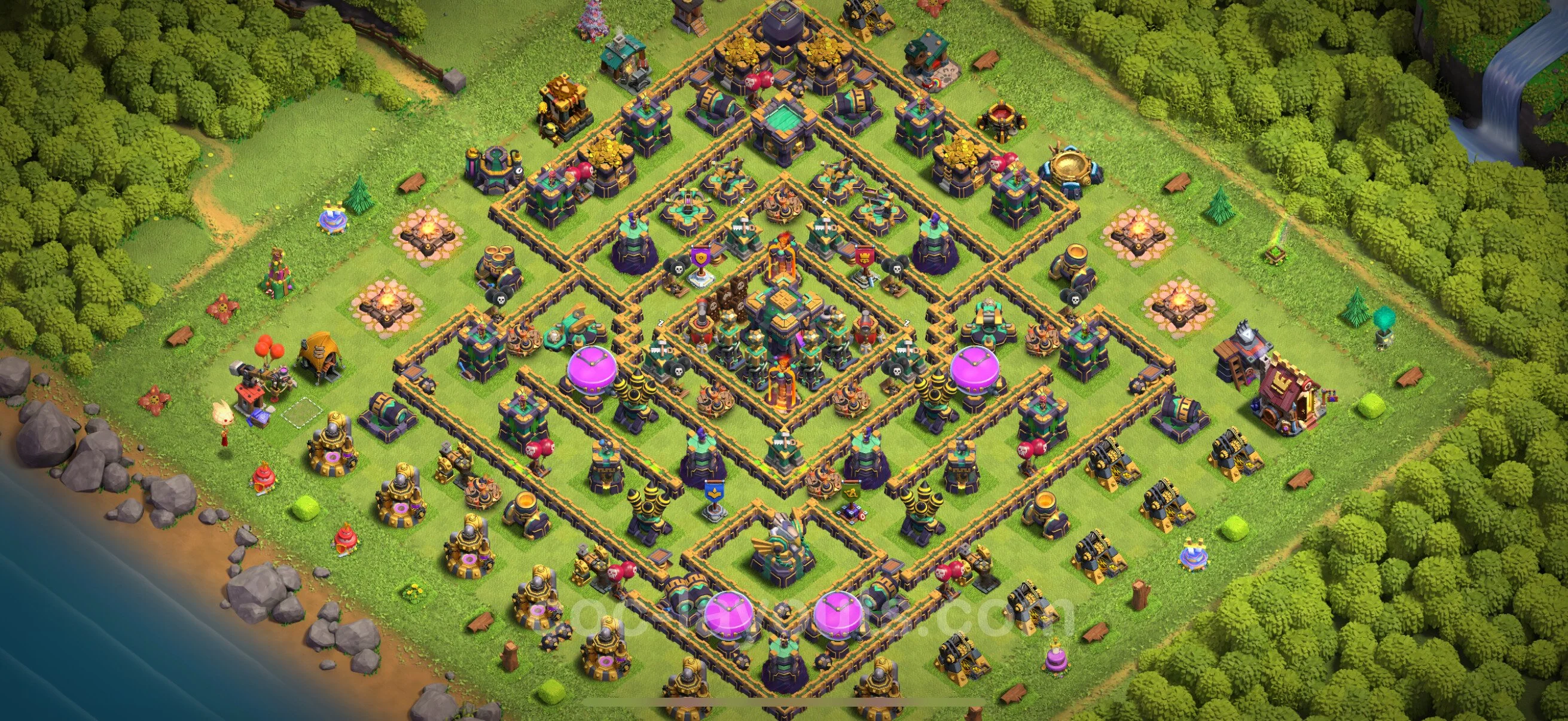 Anti 3 Stars Base TH14 with Link - best plan / layout / design - Clash of Clans - (#64) — Захист TH14