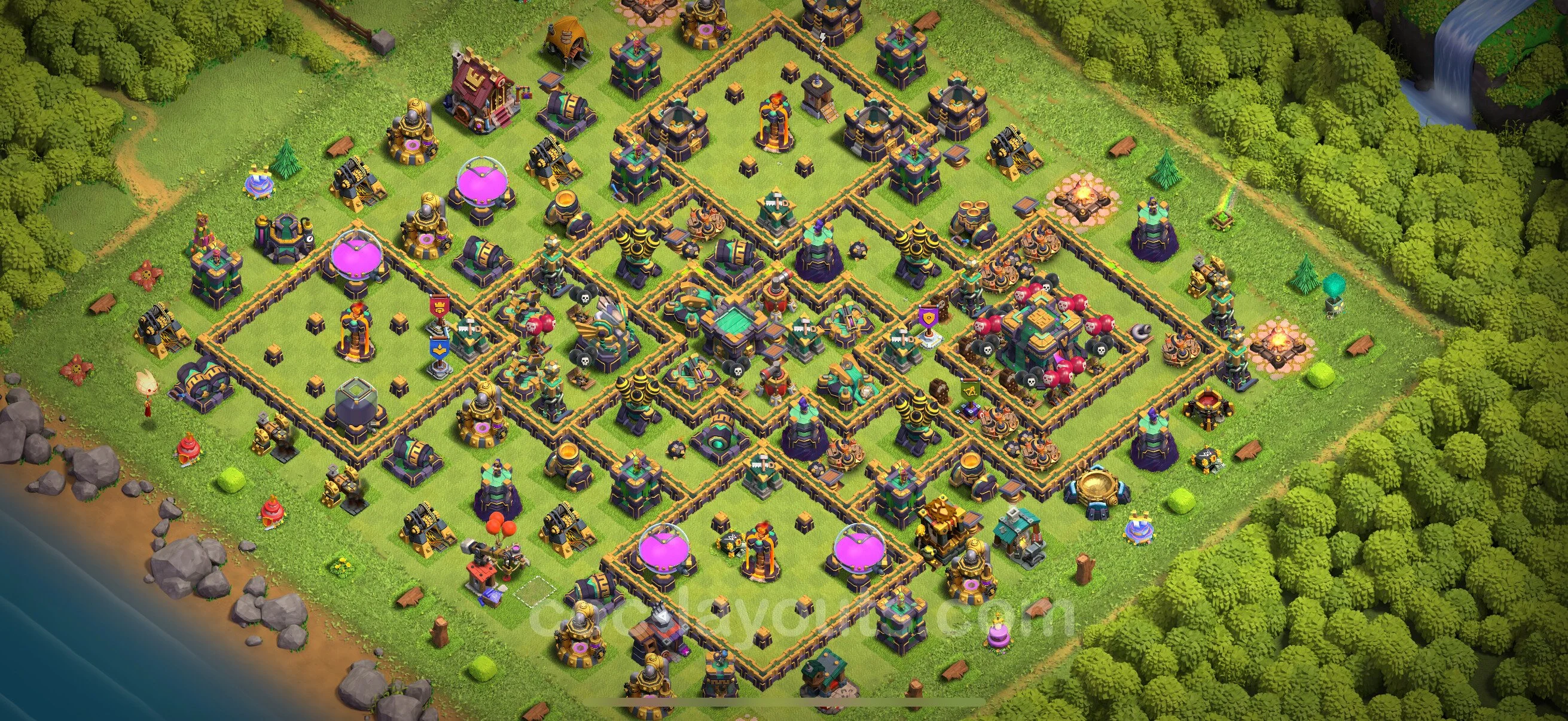 Base TH14 with Link - Anti Dragon Defence Plan / Anti Air - Clash of Clans - (#68) — Захист TH14
