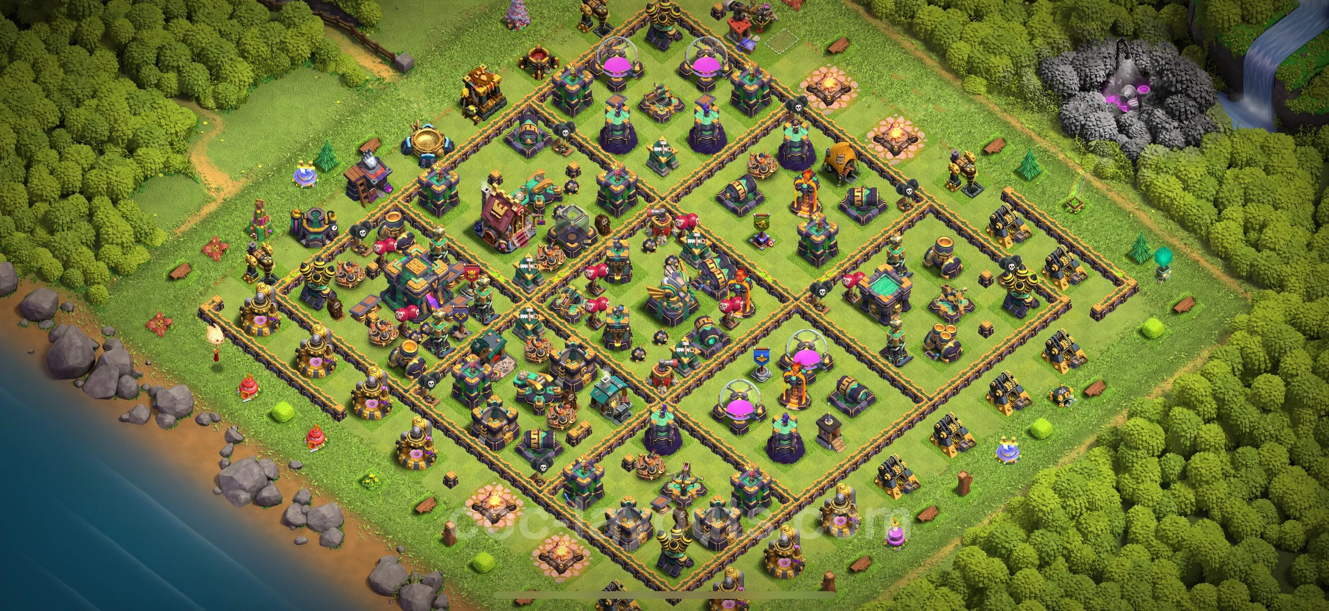 Anti 3 Stars Base TH14 with Link, Hybrid - best plan / layout / design - Clash of Clans - (#69) — Defense TH14