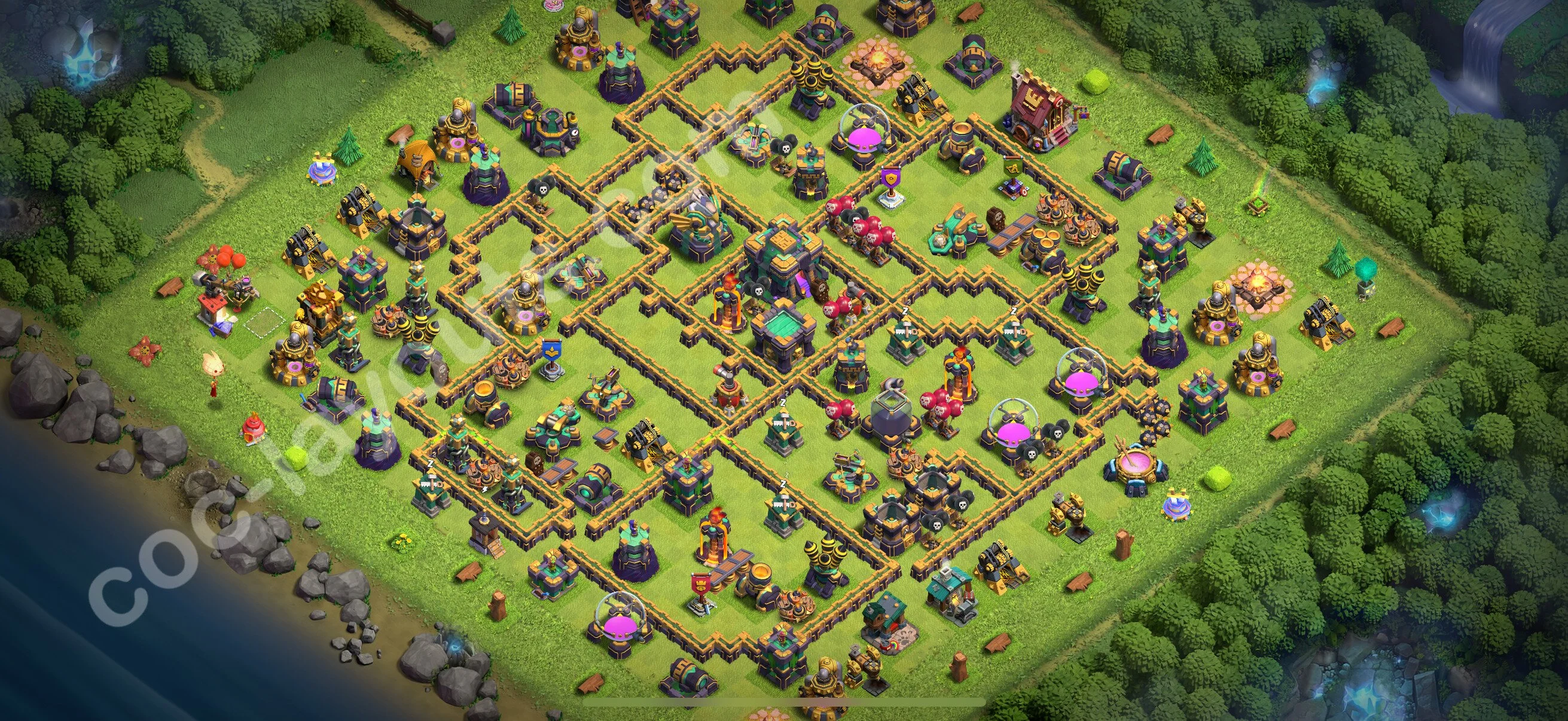 Anti 3 Stars Base TH14 with Link - best plan / layout / design - Clash of Clans 2026 - (#71) — Défense TH14