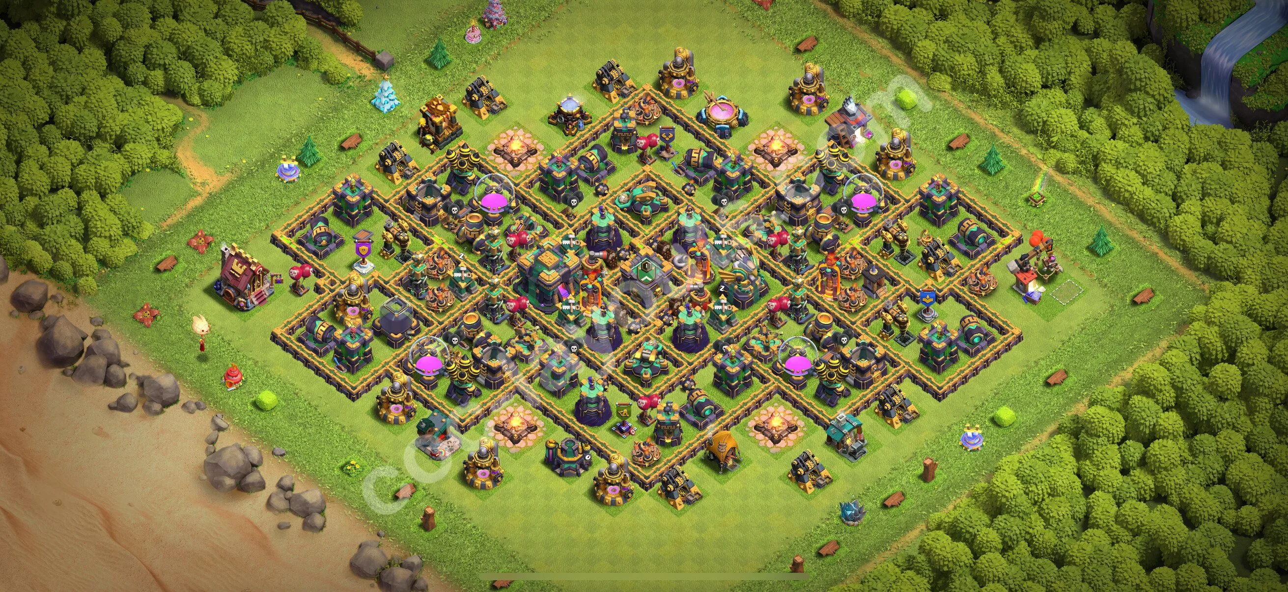 Defense (Trophy) Base TH14 with Link, Hybrid - plan / layout / design - Clash of Clans 2026 - (#74) — Defesa TH14